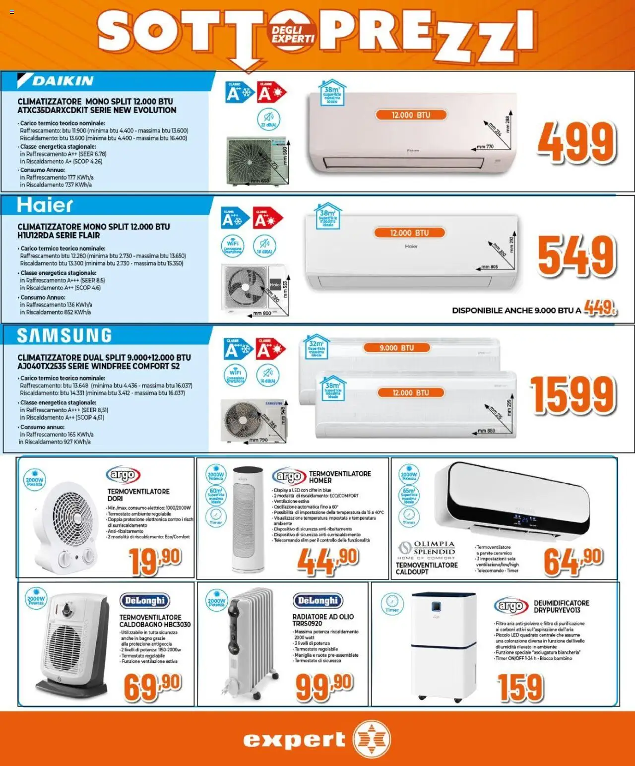 Volantino Expert del 02.10.2025 | Pagina: 24 | Prodotti: Climatizzatore, Deumidificatore, Olio, Bagno