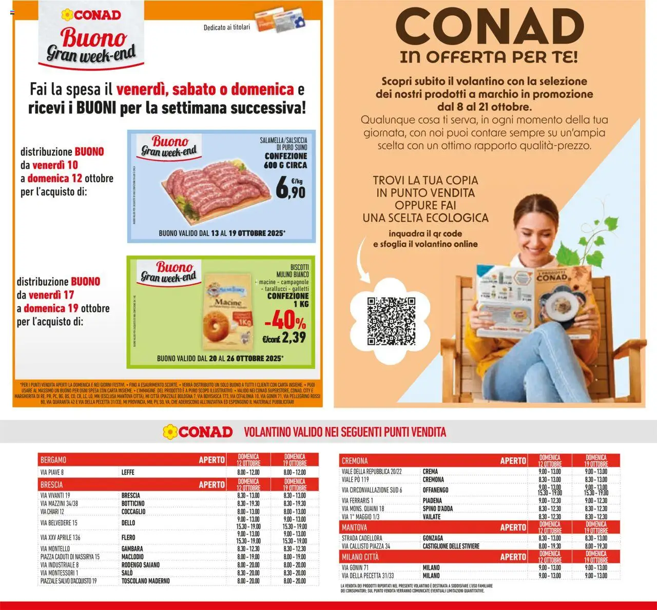 Volantino Conad del 08.10.2025 | Pagina: 50 | Prodotti: Crema, Tè, Biscotti, Suino