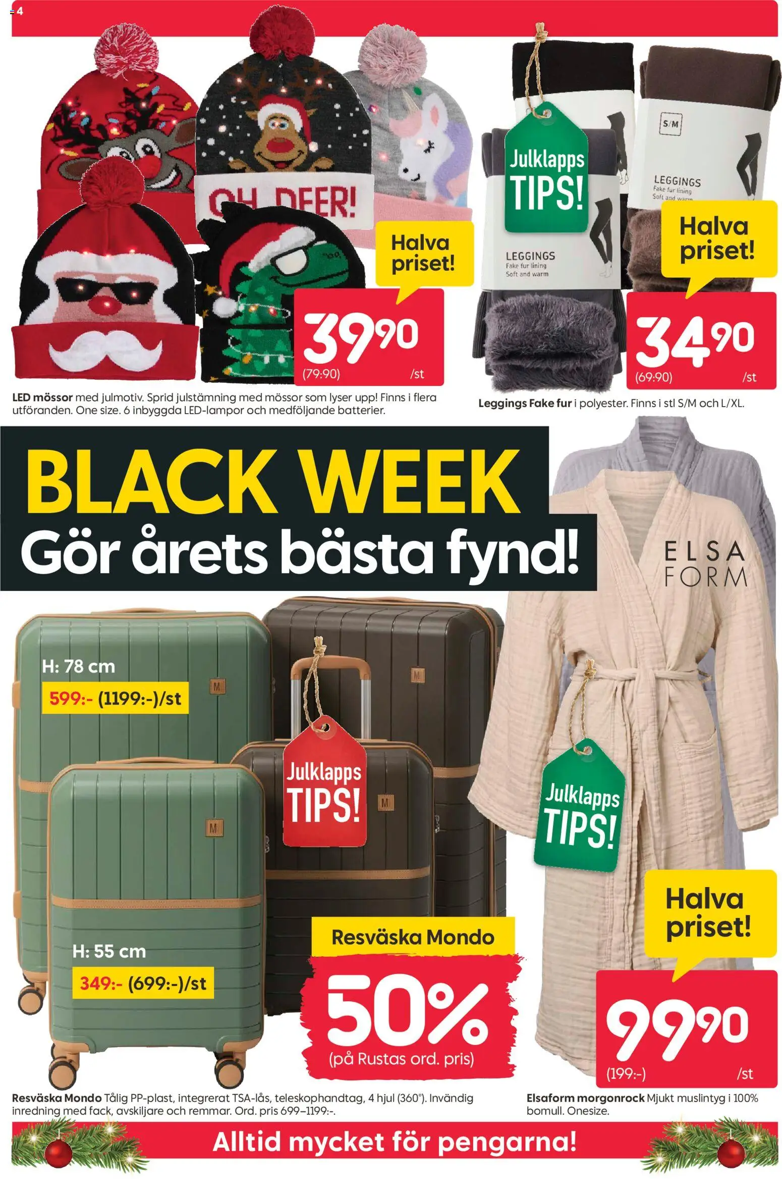 Rusta reklamblad aktuell från 24.11.2025 | Sida: 4 | Produkter: Leggings, Resväska
