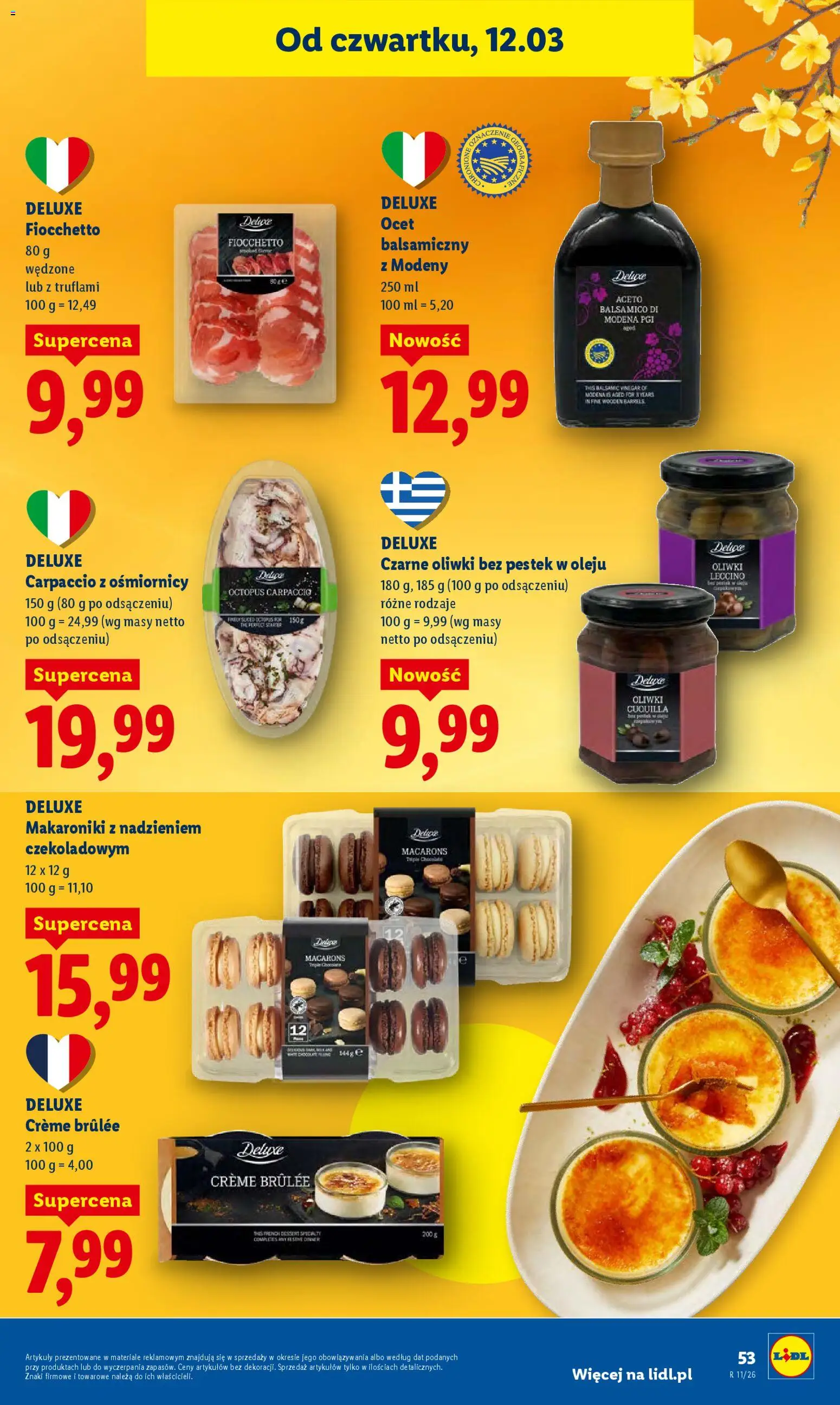 Lidl Polsko leták od 12.03.2026 | Strana: 55 | Produkty: Deluxe, Balsamico, Crème brûlée, Carpaccio