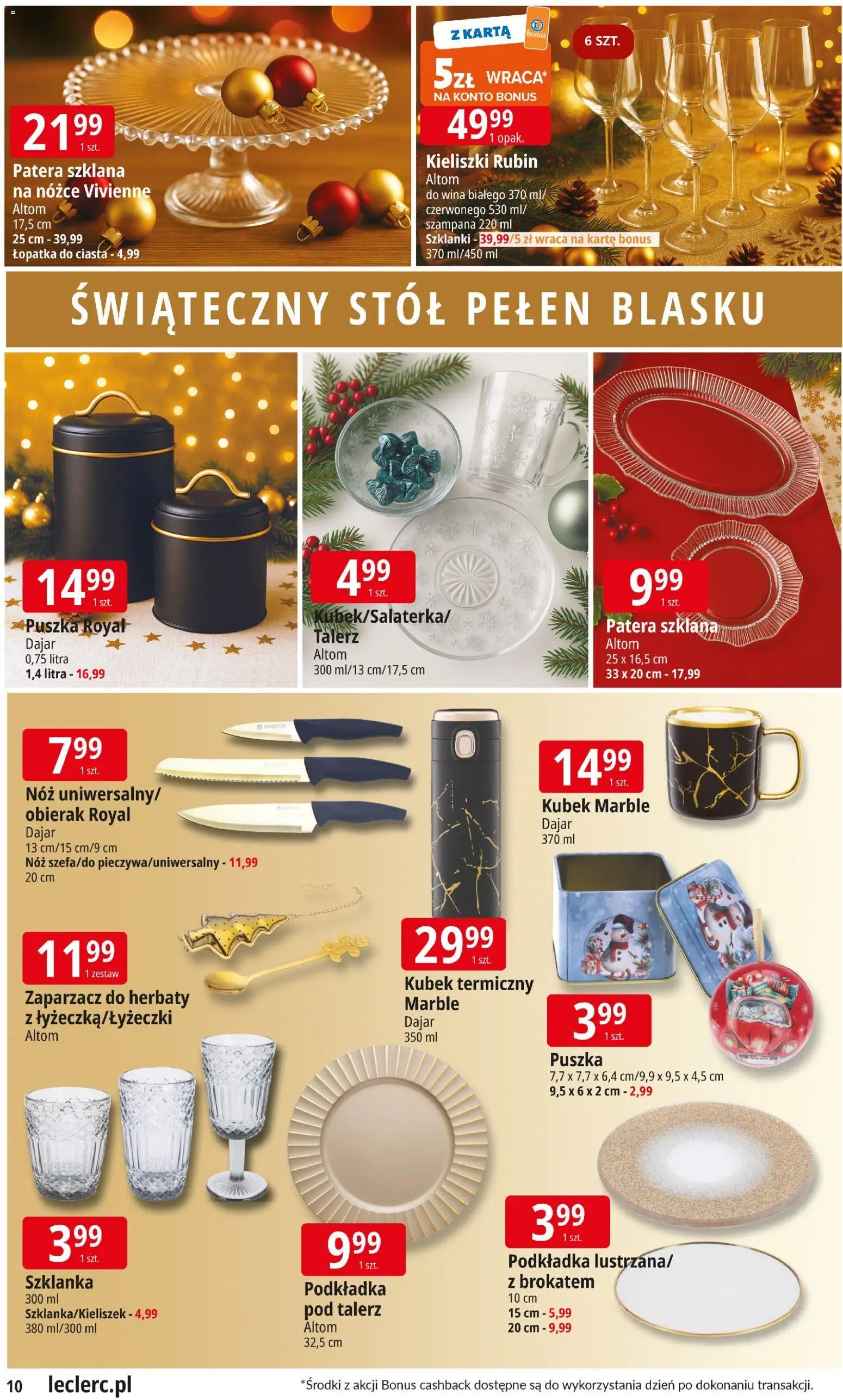 E.Leclerc Gazetka - Tychy od 12.11.2025 | Strona: 10 | Produkty: Szklanka, Karta, Stół, Szklanki