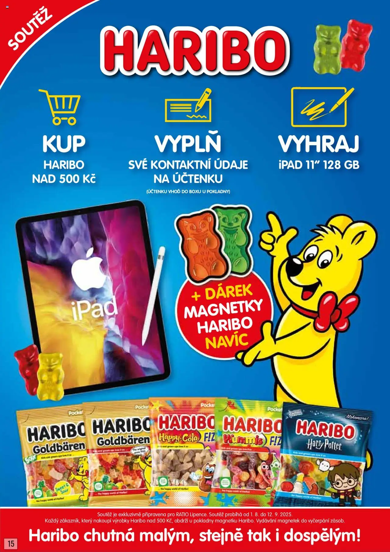 Ratio leták od 01.08.2025 | Strana: 16 | Produkty: Haribo, Magnetky, Ipad, Harry Potter