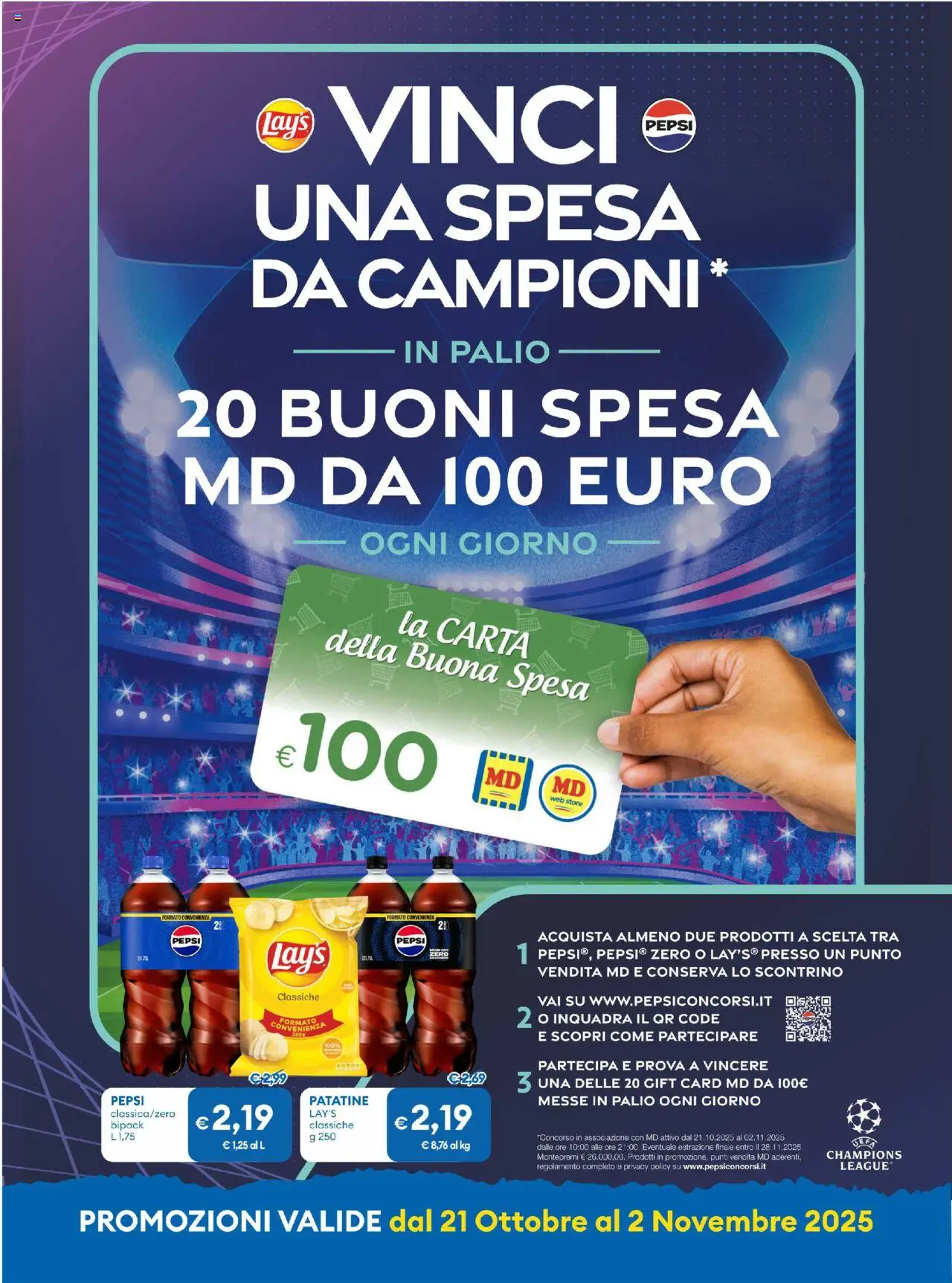 Volantino MD Discount del 21.10.2025 | Pagina: 11 | Prodotti: Patatine, Pepsi