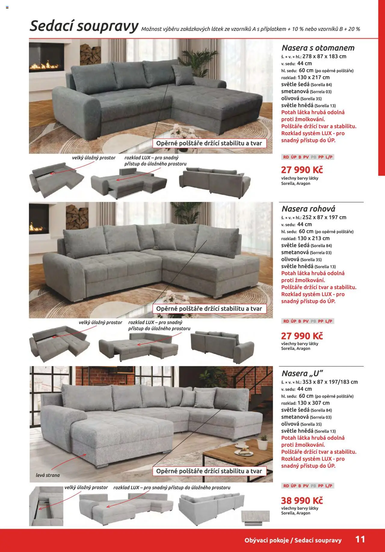 ORFA nábytek katalog 2025-2026 od 01.10.2025 | Strana: 11 | Produkty: Polštáře, Barvy