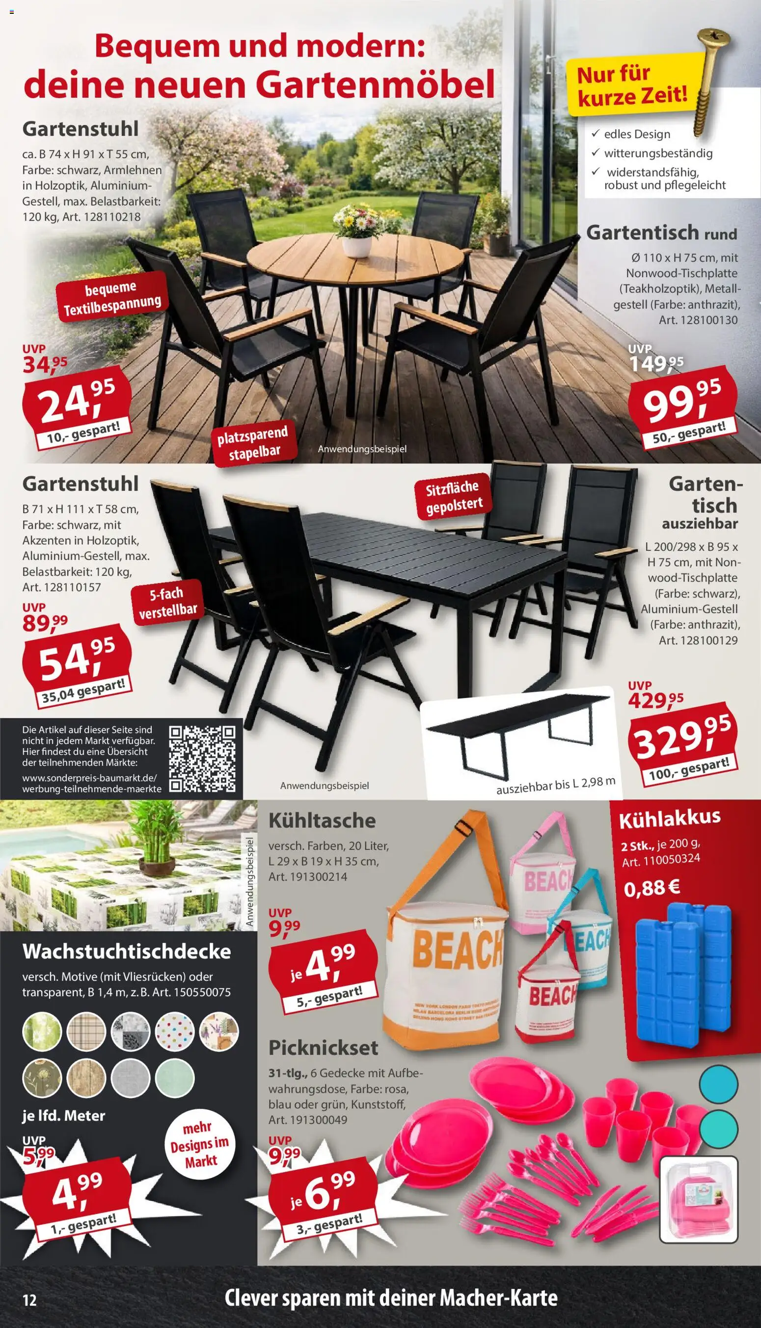 Sonderpreis Baumarkt Prospekt 	 – gültig ab 28.03.2026 | Seite: 12 | Produkte: Tisch, Gartenmöbel