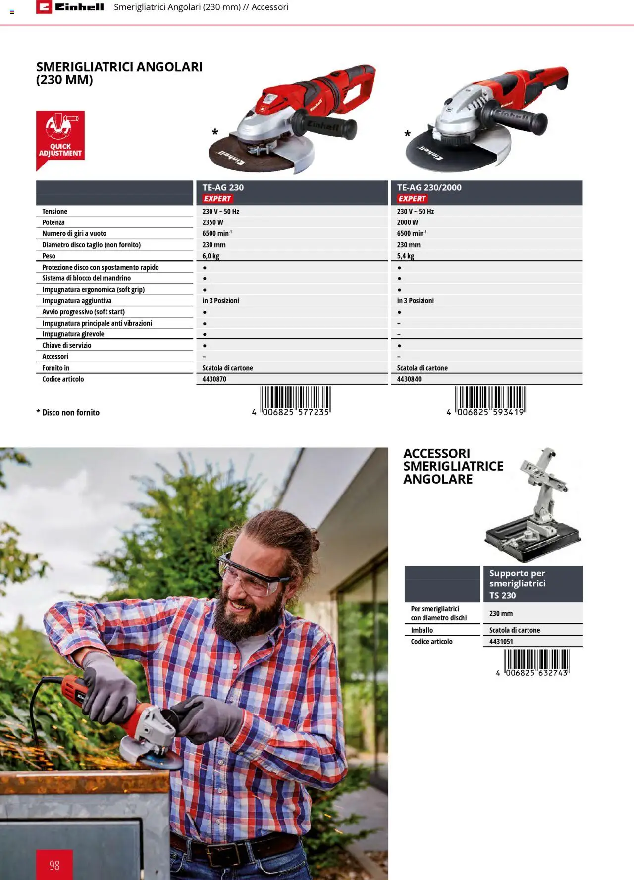 Volantino Einhell del 06.02.2025 | Pagina: 98 | Prodotti: Disco, Smerigliatrice, Scatola