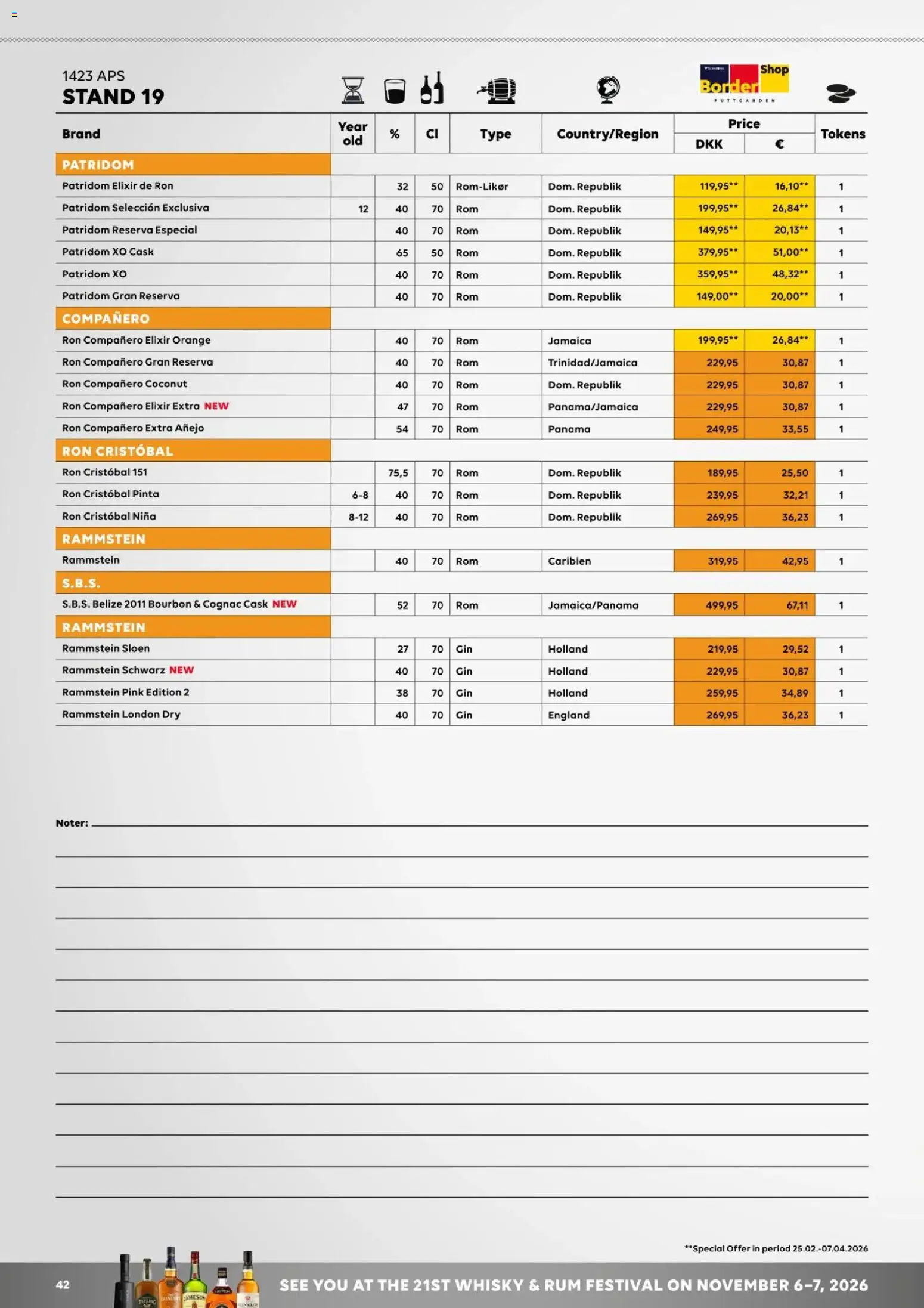 Bordershop tilbudsavis – gyldig fra 27.03.2026 | Side: 42 | Produkter: Bourbon, Whisky