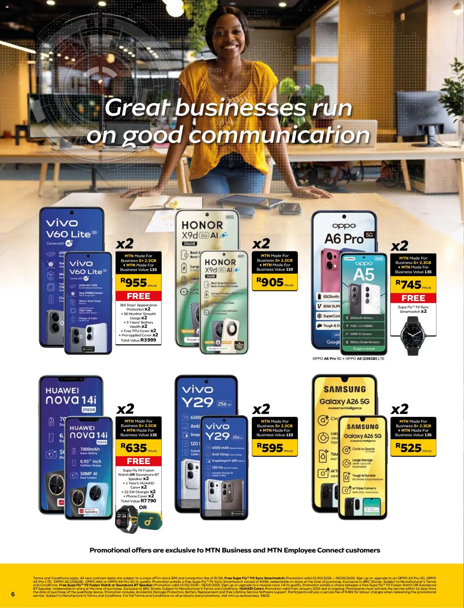 New MTN catalogue – valid from 07.04.2026 | Page: 6 | Products: Sim, Cable, Charger, Water