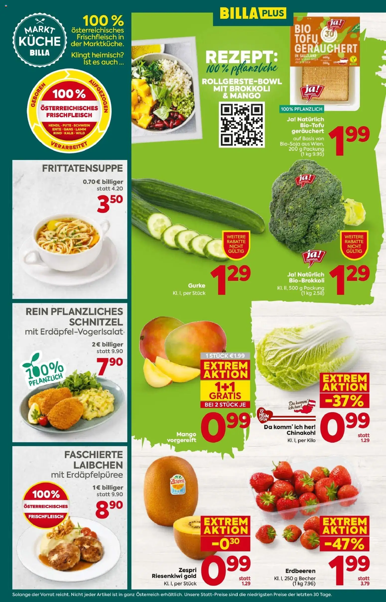 Billa Plus Flugblatt - Kärnten gültig ab 08.01.2026 | Seite: 10 | Produkte: Erdbeeren, Mango, Chinakohl