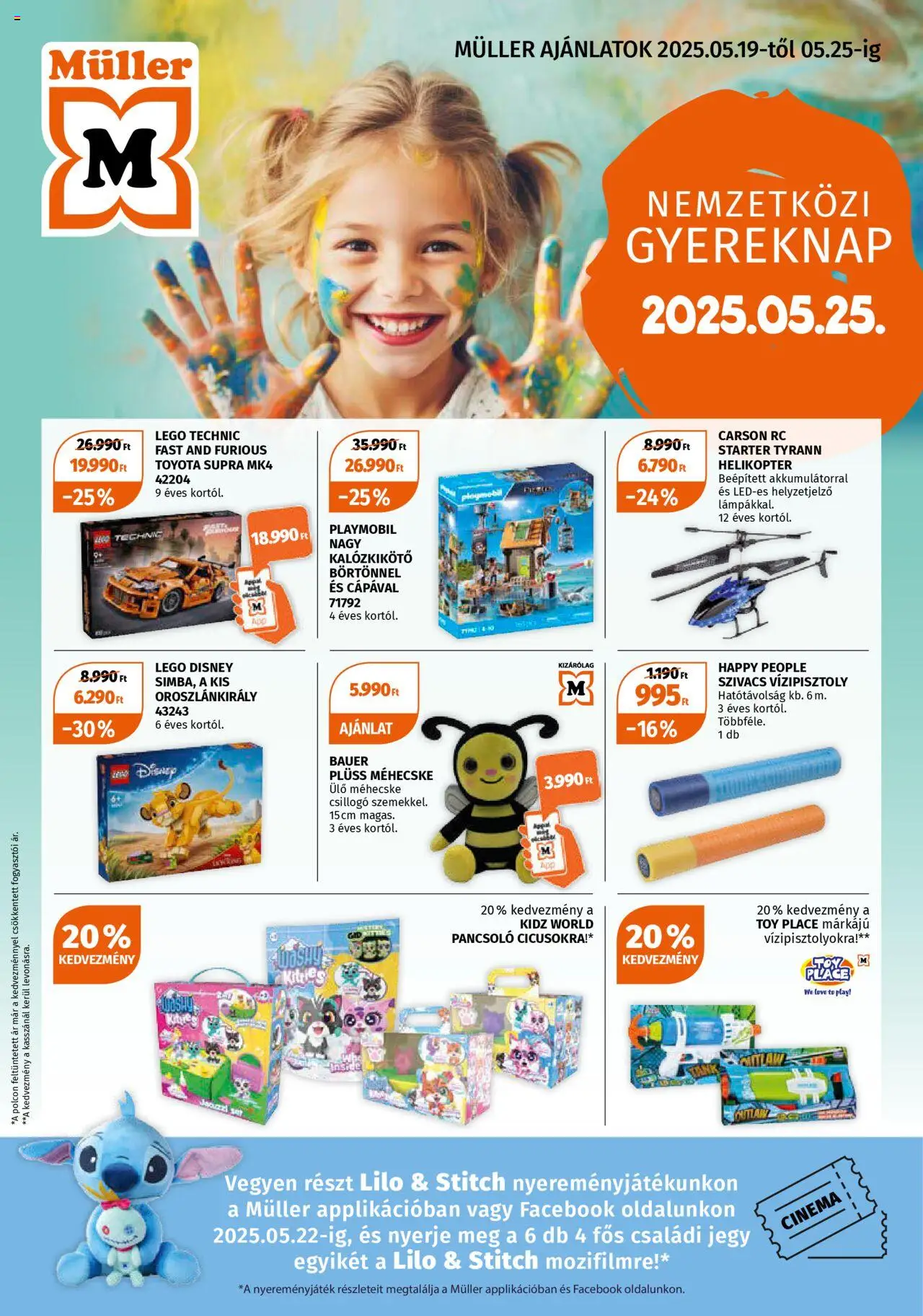 Müller akciós ujság - amely érvényes a következő dátumtól: 19.05.2025 | Oldal: 1 | Termékek: Plüss