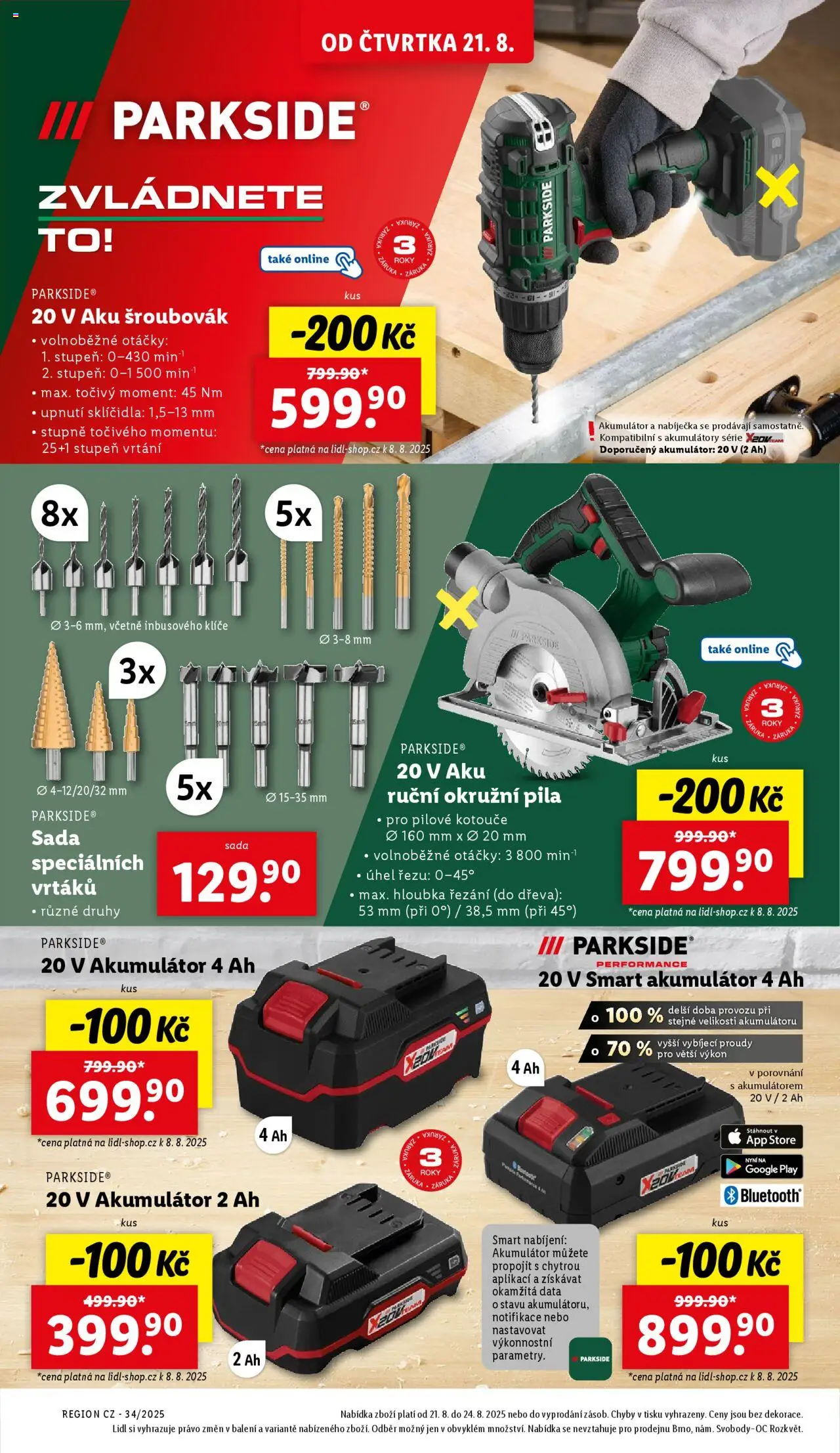 Lidl leták - Spotřební zboží od 18.08.2025 | Strana: 22 | Produkty: Okružní pila, Parkside, Šroubovák, Aku šroubovák