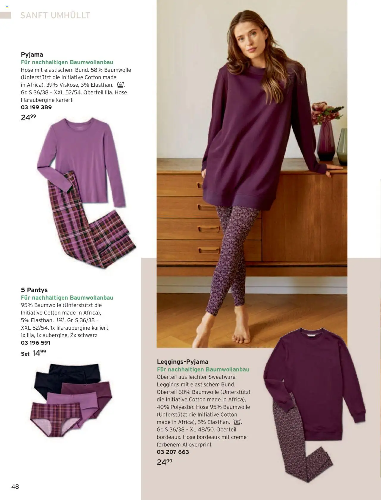 Katalog Tchibo Herbst – gültig ab 15.09.2025 | Seite: 48 | Produkte: Creme, Hose, Pyjama, Leggings