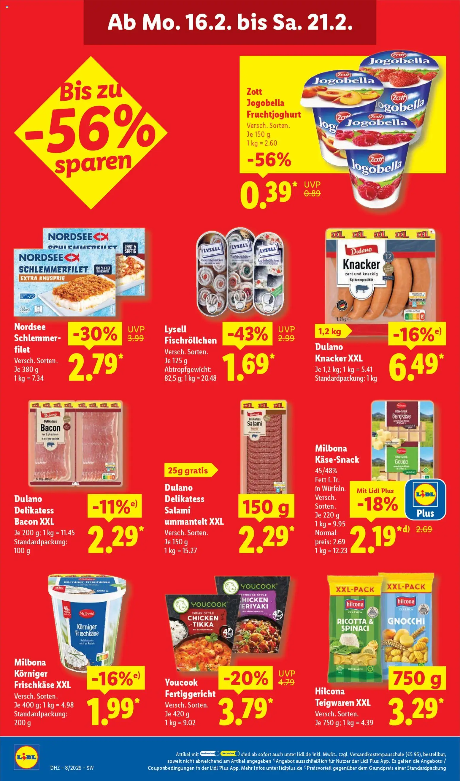 Lidl Prospekt Gundelsheim – gültig ab 16.02.2026 | Seite: 18 | Produkte: Youcook, Gouda, Salami, Frischkase