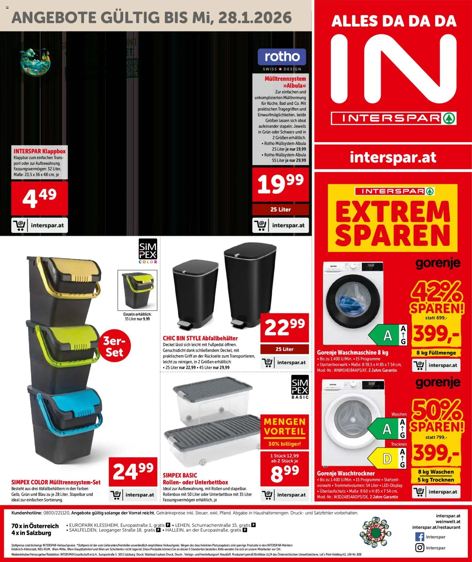 Interspar Flugblatt - Salzburg gültig ab 08.01.2026 | Seite: 20 | Produkte: Waschmaschine, Bad