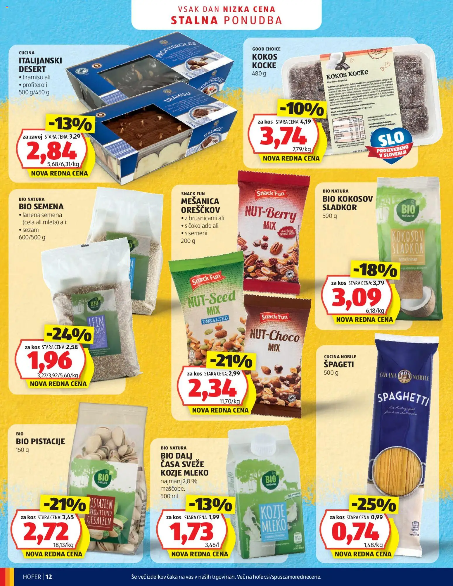Novi Hofer katalog ponudbe – veljaven od 18.12.2025 | Stran: 12 | Izdelki: Pistacije, Mleko, Spageti, Sladkor
