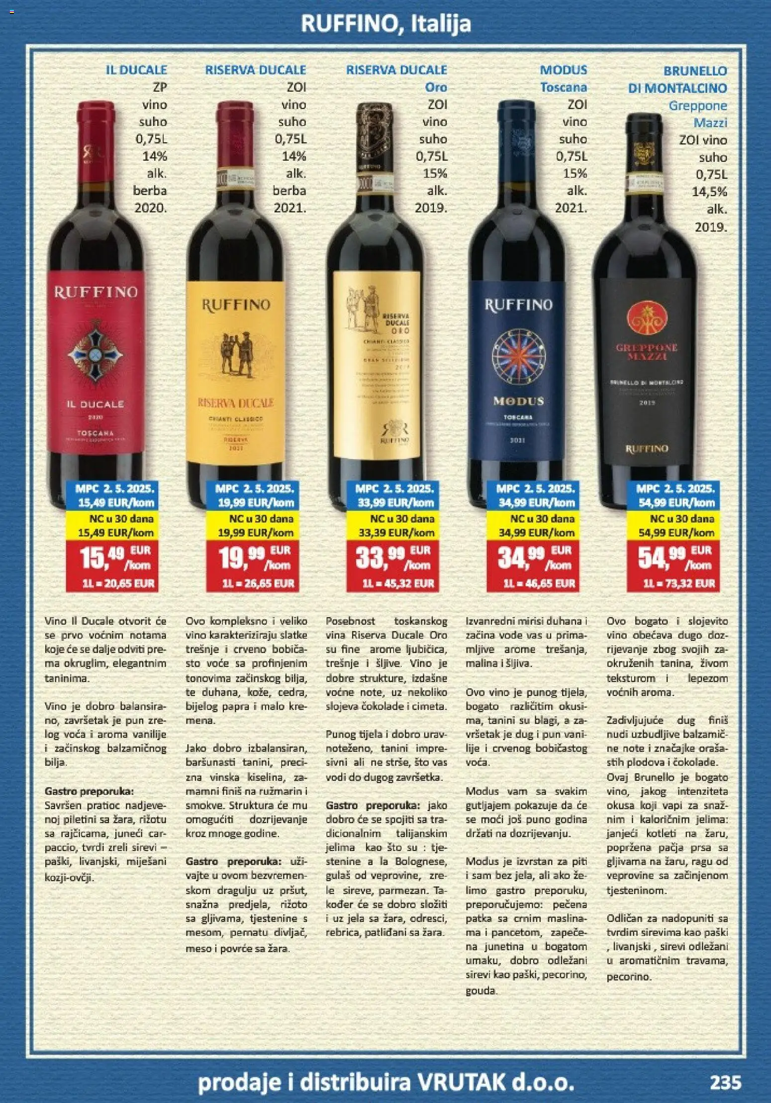 Vrutak katalog | vrijedi od 01.11.2025 | Stranica: 235 | Proizvodi: Rižoto, Meso, Vino, Ružmarin