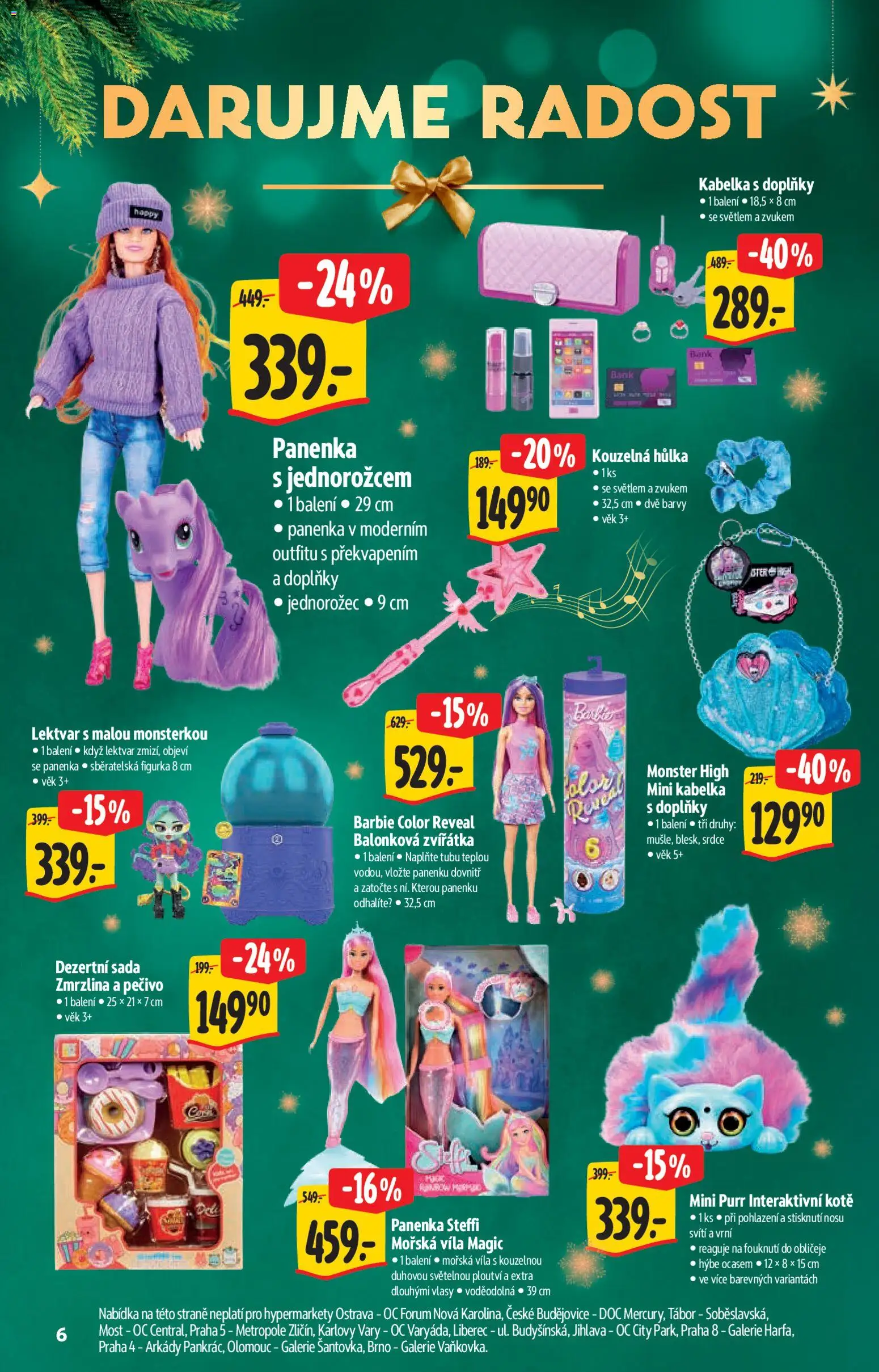 Albert katalog - Hypermarket - Dárky od 03.12.2025 | Strana: 6 | Produkty: Kabelka, Pečivo, Barbie, Barvy