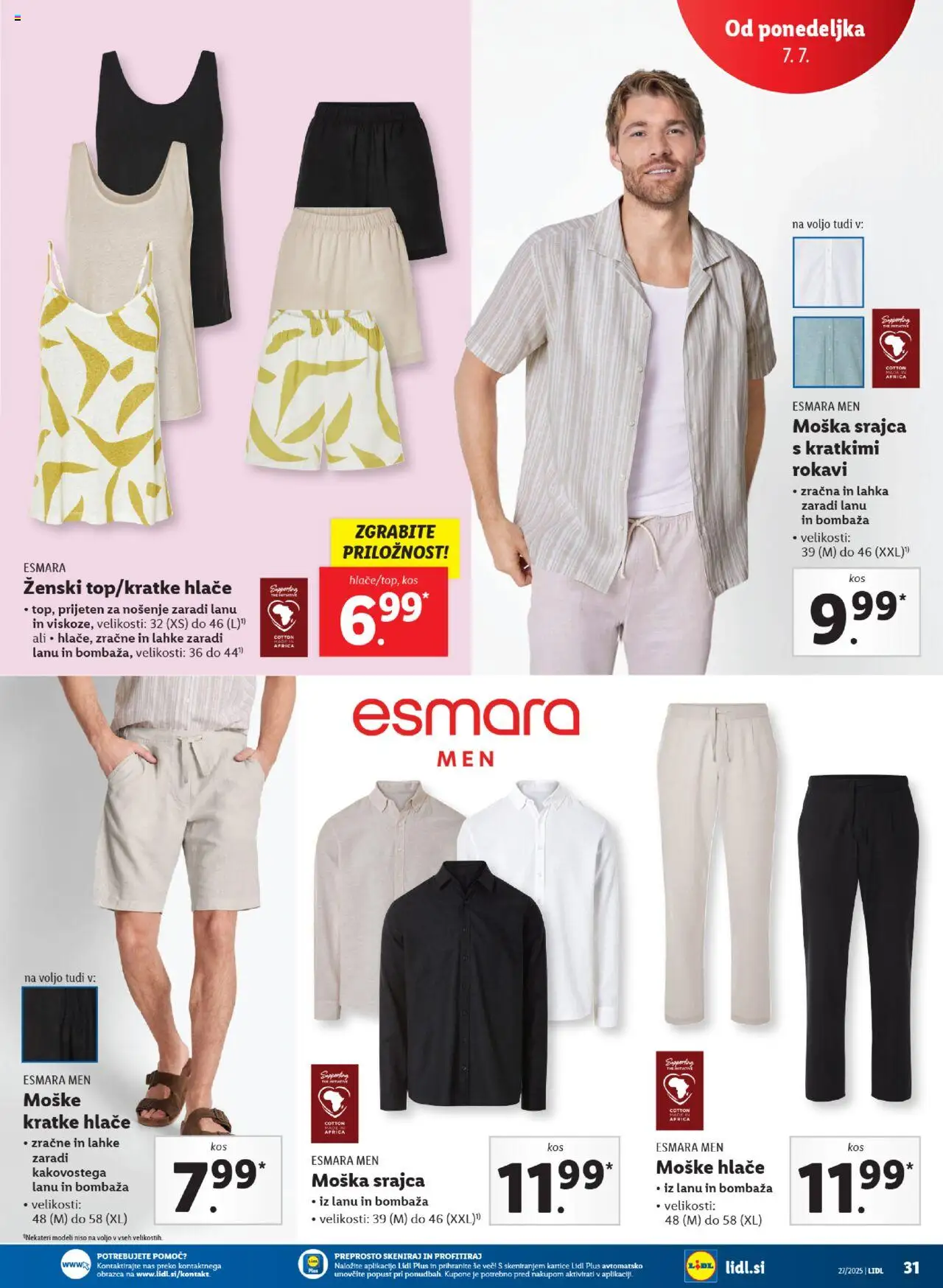 Lidl - Maribor │ velja od 03.07.2025 | Stran: 57 | Izdelki: Srajca, Kos, Hlace, Kratke hlace