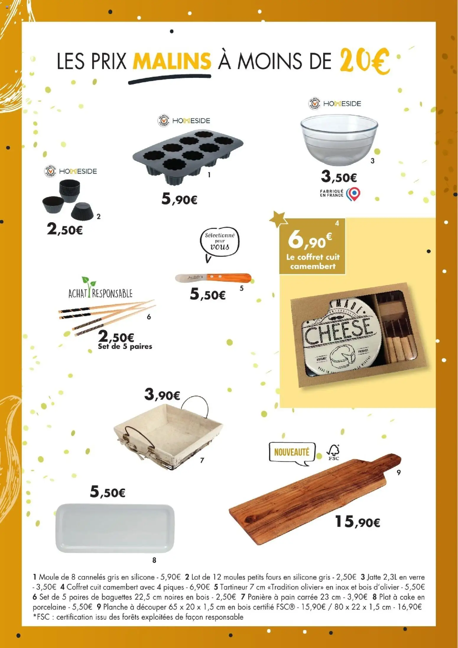 {H1} | Page: 9 | Produits: Planche à découper, Porcelaine, Pain, Camembert