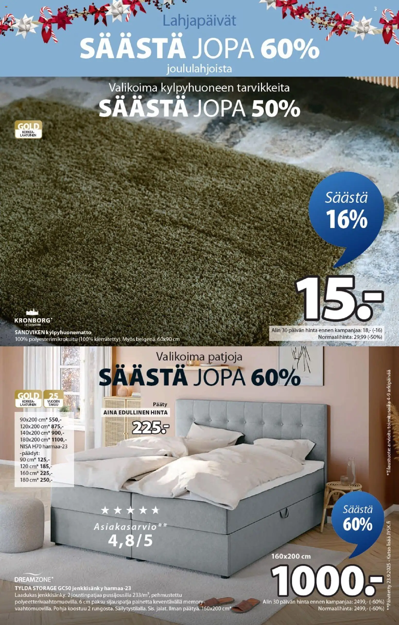 JYSK tarjoukset – voimassa 06.11.2025 alkaen | Sivu: 3