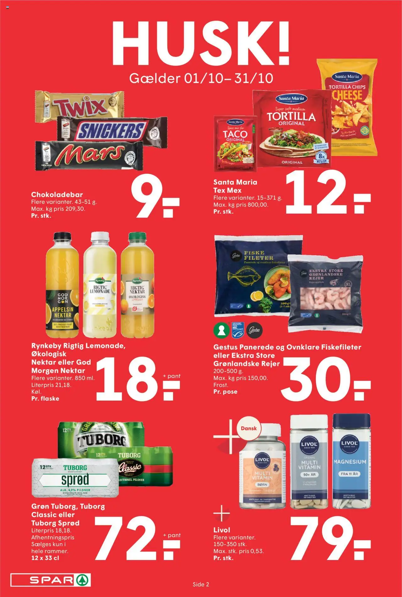 Spar tilbudsavis – gyldig fra 03.10.2025 | Side: 2 | Produkter: Chips, Rejer, Taco