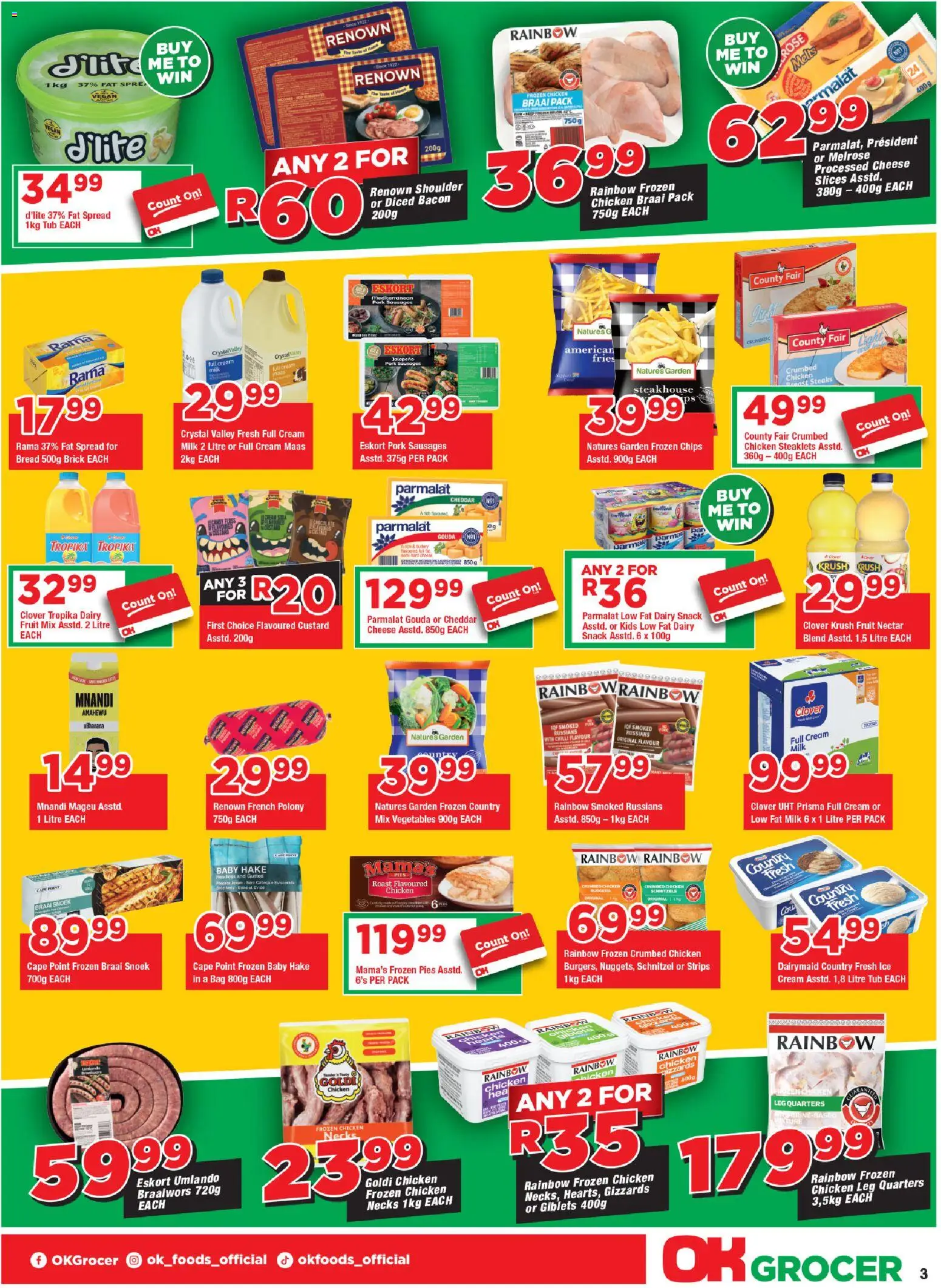 New OK Foods catalogue – valid from 21.01.2026 | Page: 3 | Products: Bag, Bread, Pork, Cream