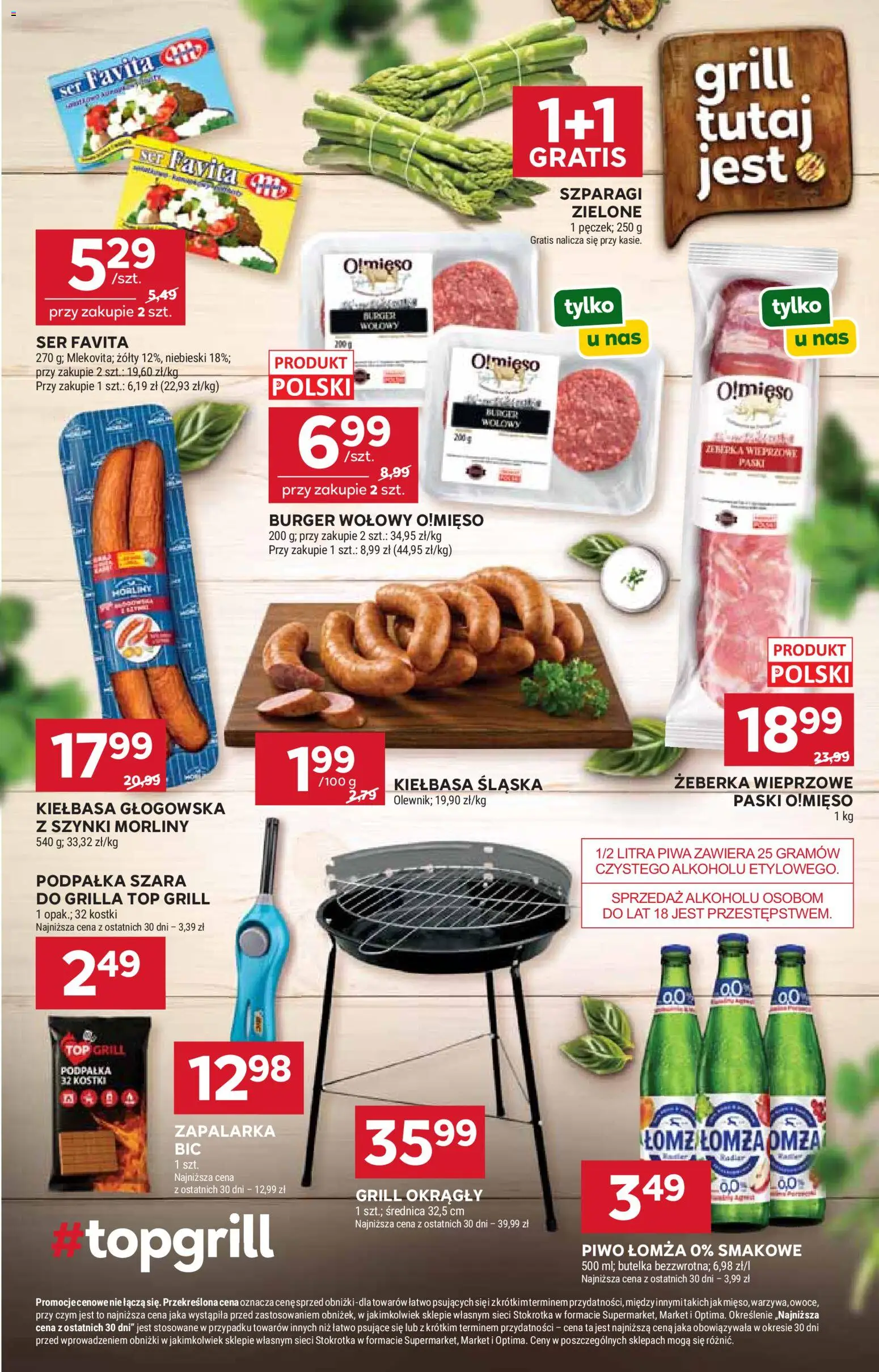 Stokrotka gazetka od 16.04.2026 | Strona: 15 | Produkty: Burger wołowy, Ser favita, Grill, Szparagi