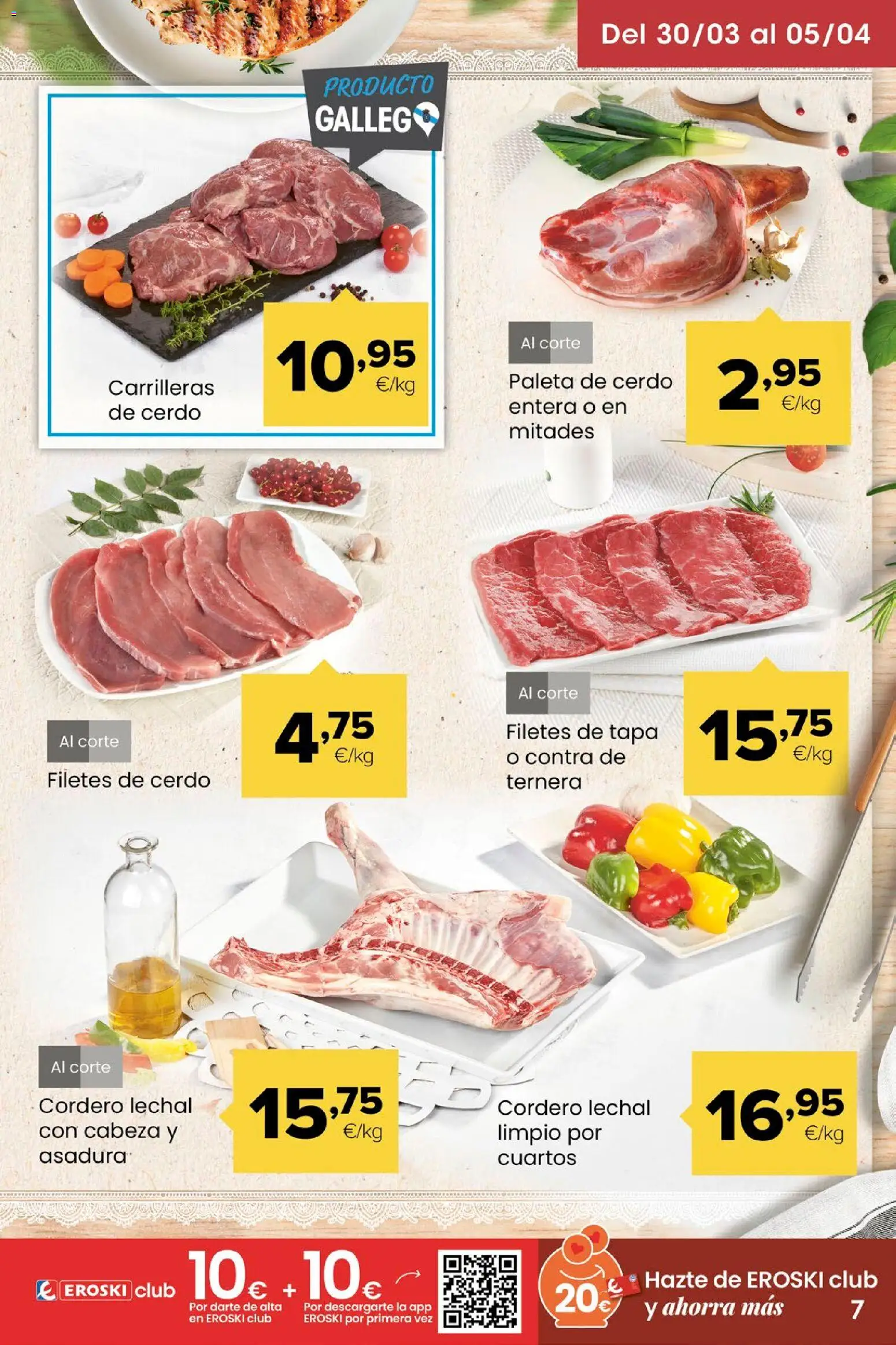 Eroski folleto │ válido desde el 26.03.2026 | Página: 7 | Productos: Cerdo, Φίλτρο καφέ