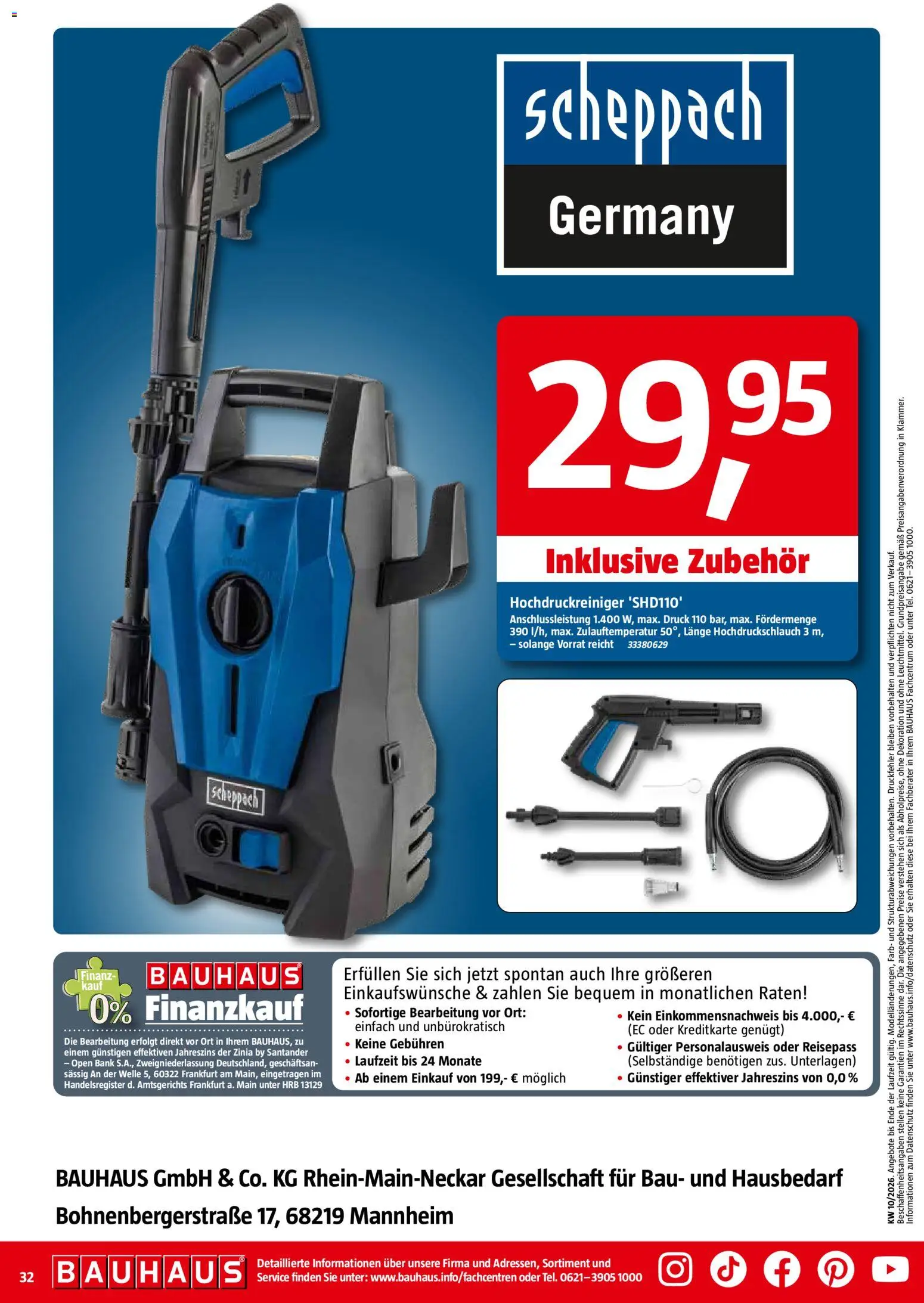 Bauhaus Prospekt 	 – gültig ab 28.02.2026 | Seite: 32 | Produkte: Hochdruckreiniger
