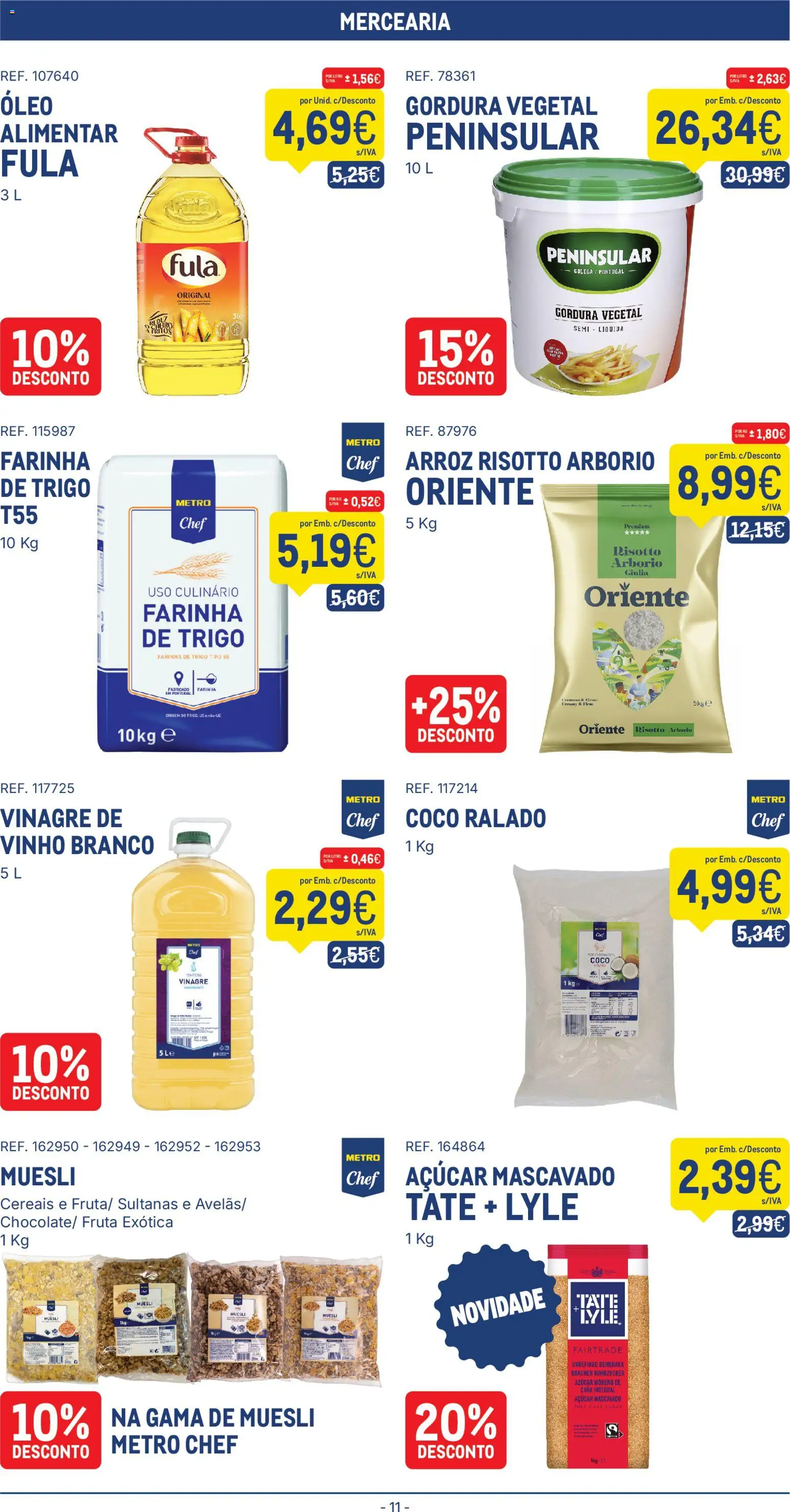 Makro folheto │ válido de 14.04.2026 | Página: 11 | Produtos: Vinagre, Farinha de trigo, Vinho, Arroz