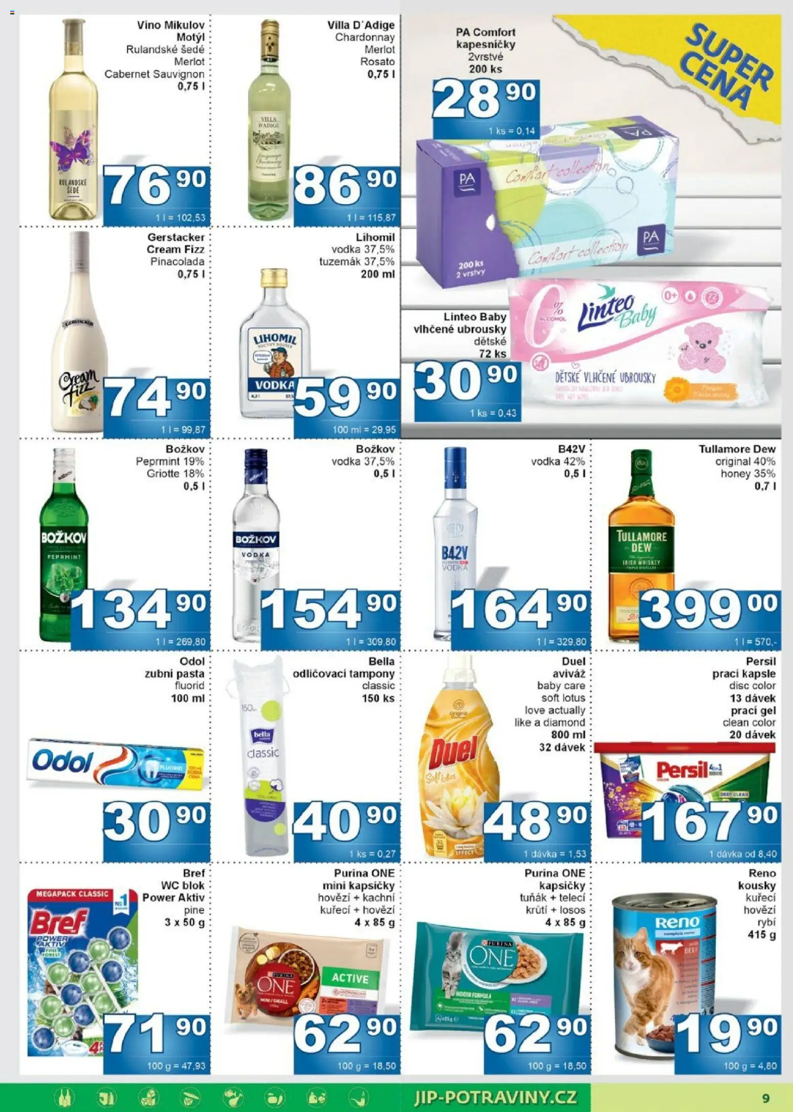 Jip leták od 22.04.2026 | Strana: 9 | Produkty: Whiskey, Blok, Božkov, Persil