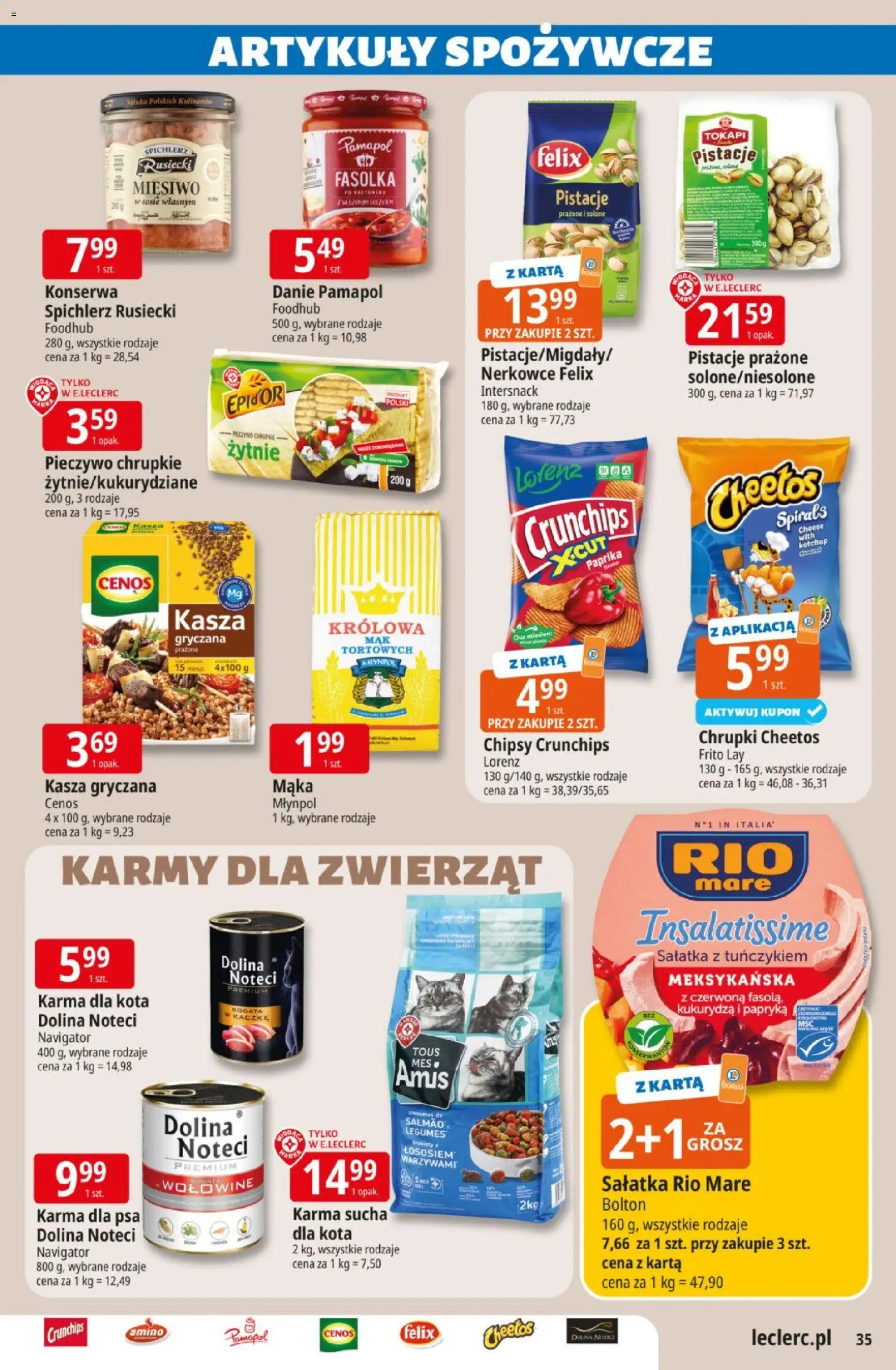 E.Leclerc gazetka od 10.03.2026 | Strona: 35 | Produkty: Chipsy, Ketchup, Pieczywo chrupkie, Kukurydza