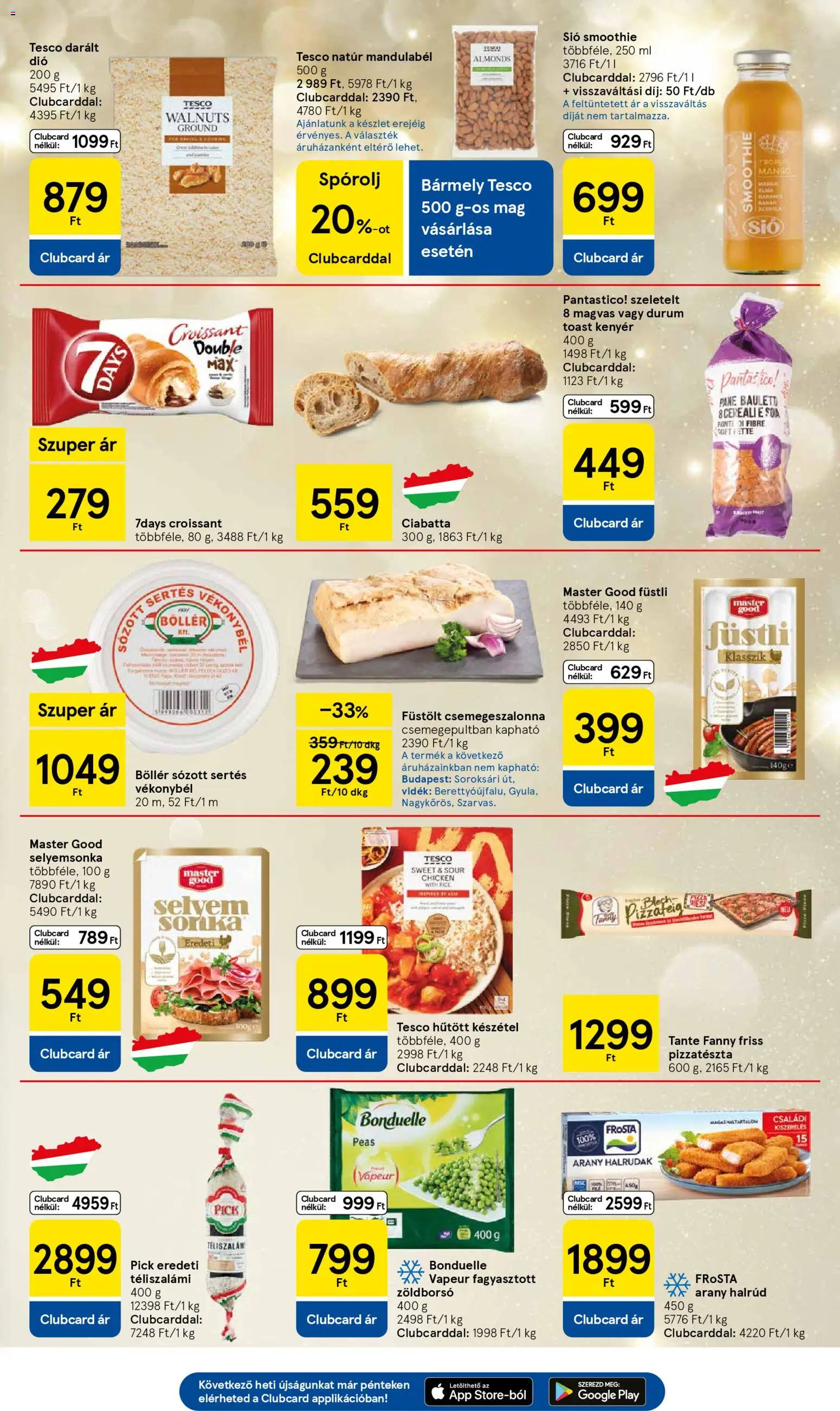 Tesco akciós ujság - amely érvényes a következő dátumtól: 13.11.2025 | Oldal: 3 | Termékek: Zöldborsó, Sonka, Pizzatészta, Toast kenyér