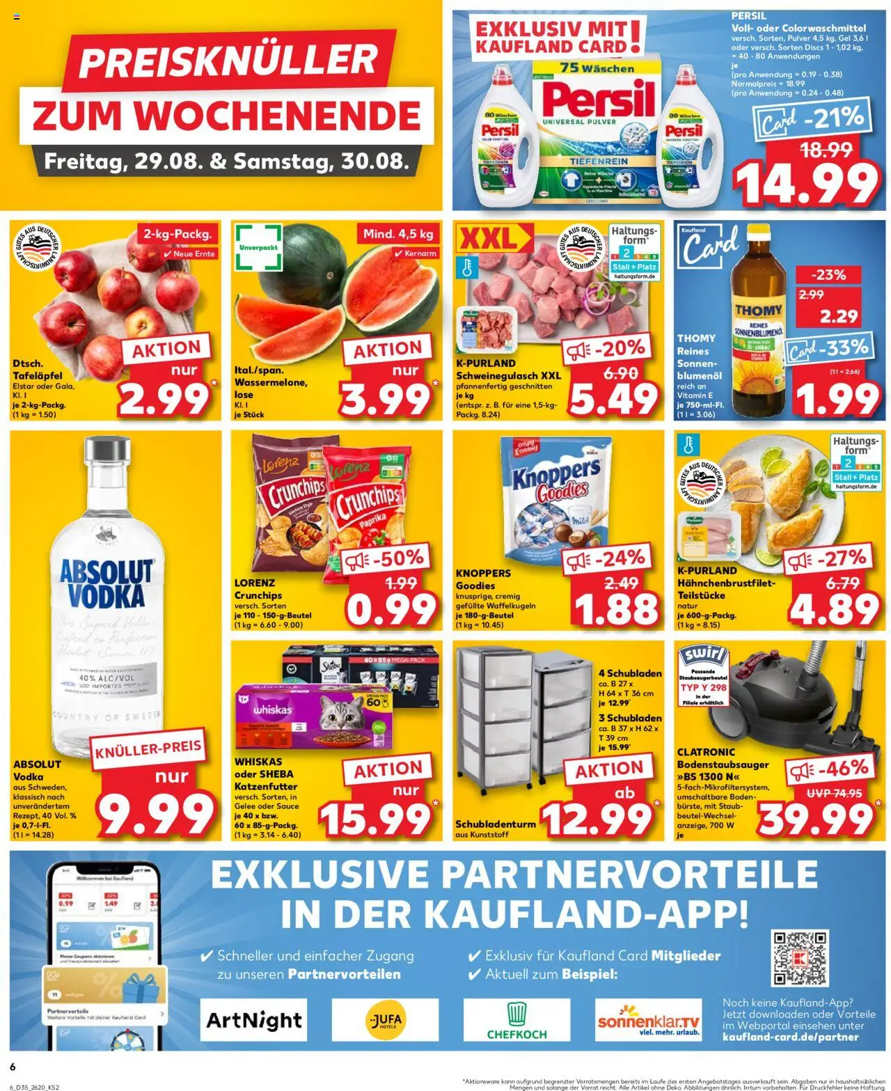 Kaufland prospekt Zeitz	 - gültig ab dem 28.08.2025 | Seite: 6 | Produkte: Katzenfutter, Sonnenblumenol, Vodka, Chips