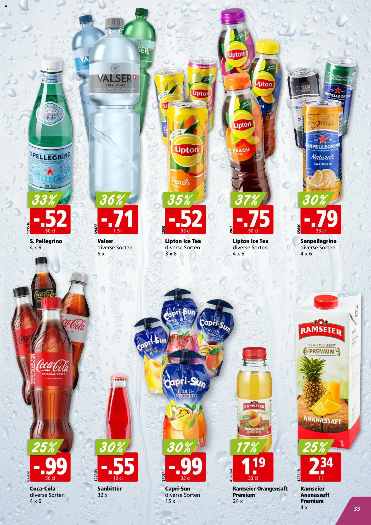 Aligro aktionen Chavannes, Matran, Genf, Sitten – gültig ab 23.03.2026 | Seite: 33 | Produkte: Orangensaft, Mineralwasser