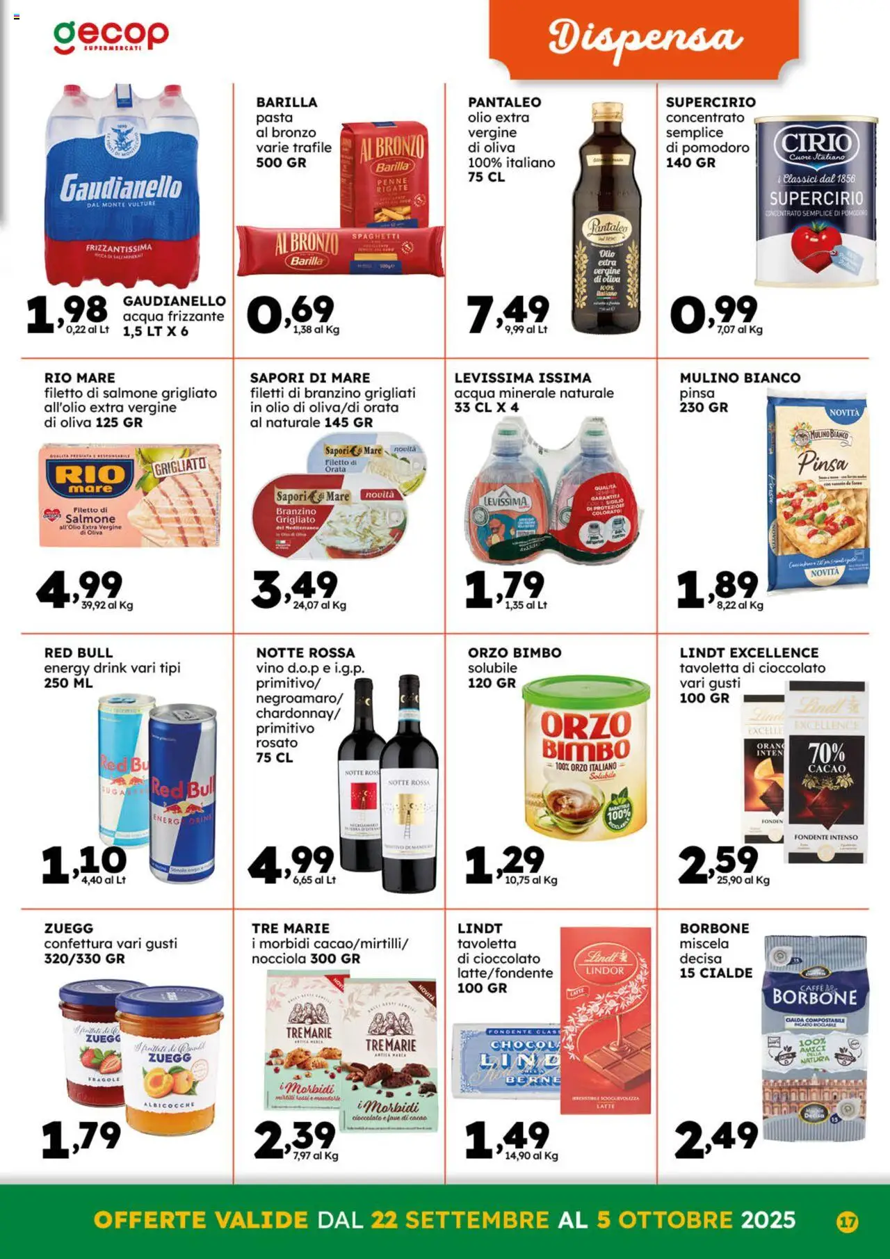 Volantino GECOP del 22.09.2025 | Pagina: 17 | Prodotti: Branzino, Orata, Cacao, Albicocche