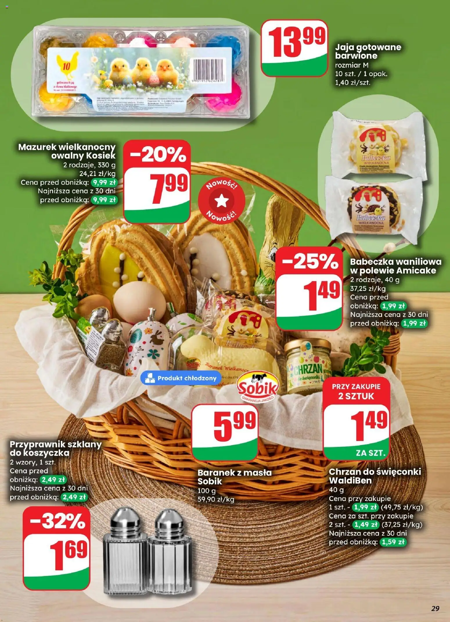 Dino gazetka od 25.03.2026 | Strona: 29 | Produkty: Baranek z masła, Chrzan, Jaja