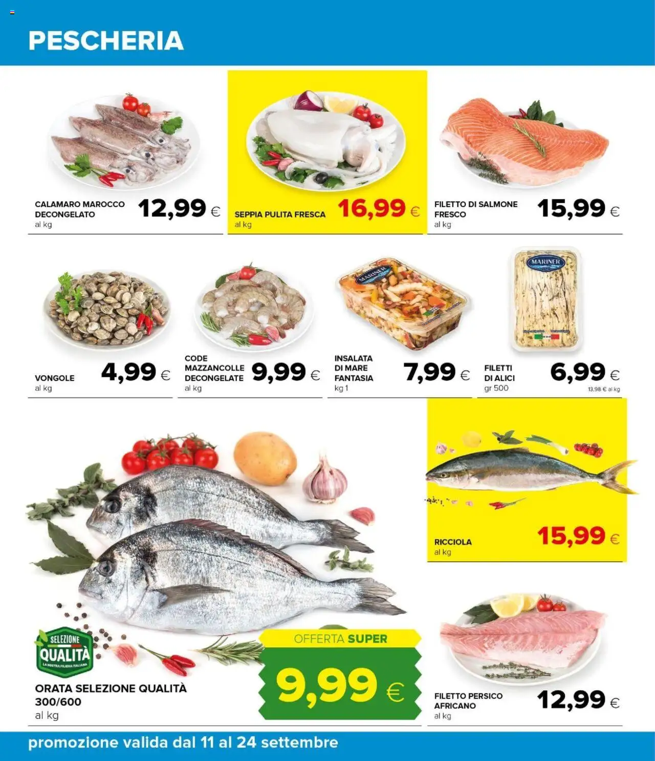 Volantino Oasi del 11.09.2025 | Pagina: 22 | Prodotti: Salmone, Mazzancolle, Orata, Alici