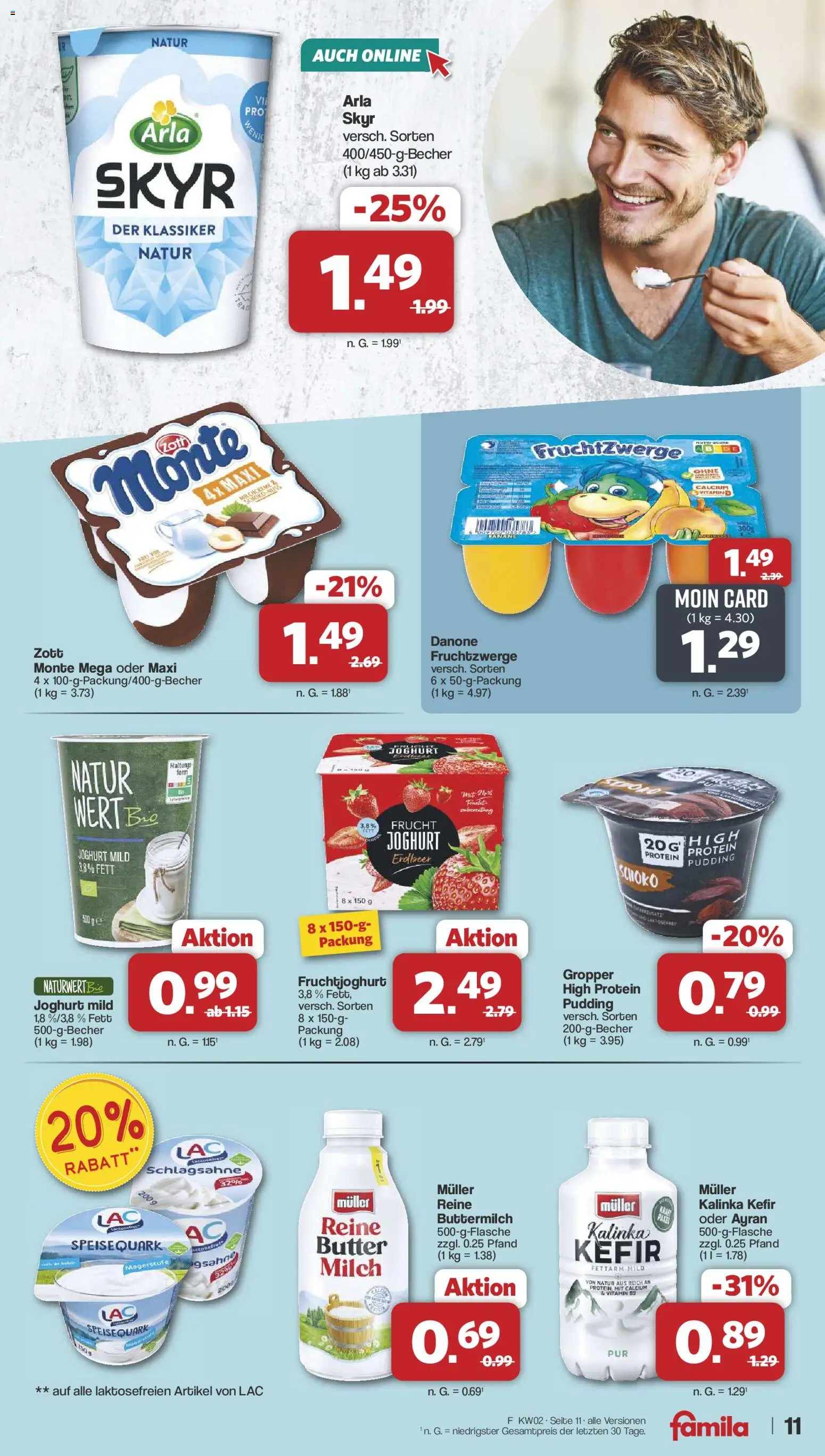Famila Nordwest Prospekt 	 – gültig ab 05.01.2026 | Seite: 11 | Produkte: Buttermilch, Butter, Fruchtzwerge, Pudding
