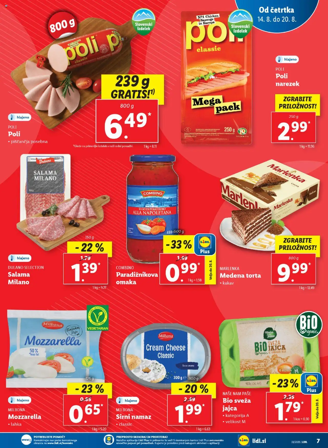 Lidl - Ljubljana │ velja od 14.08.2025 | Stran: 9 | Izdelki: Sirni namaz, Narezek, Namaz, Salama