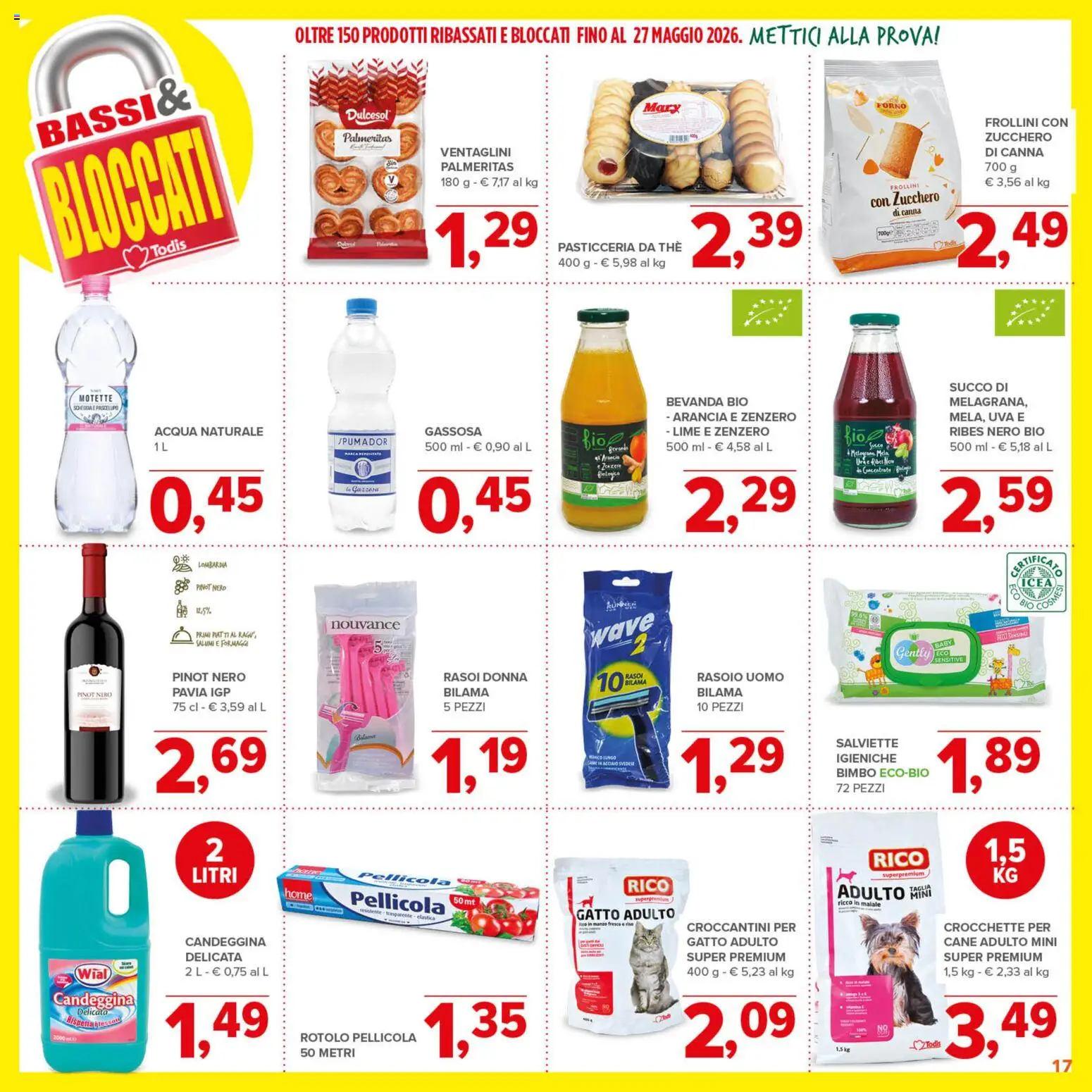 Volantino Todis del 07.04.2026 | Pagina: 17 | Prodotti: Succo, Maiale, Candeggina, The