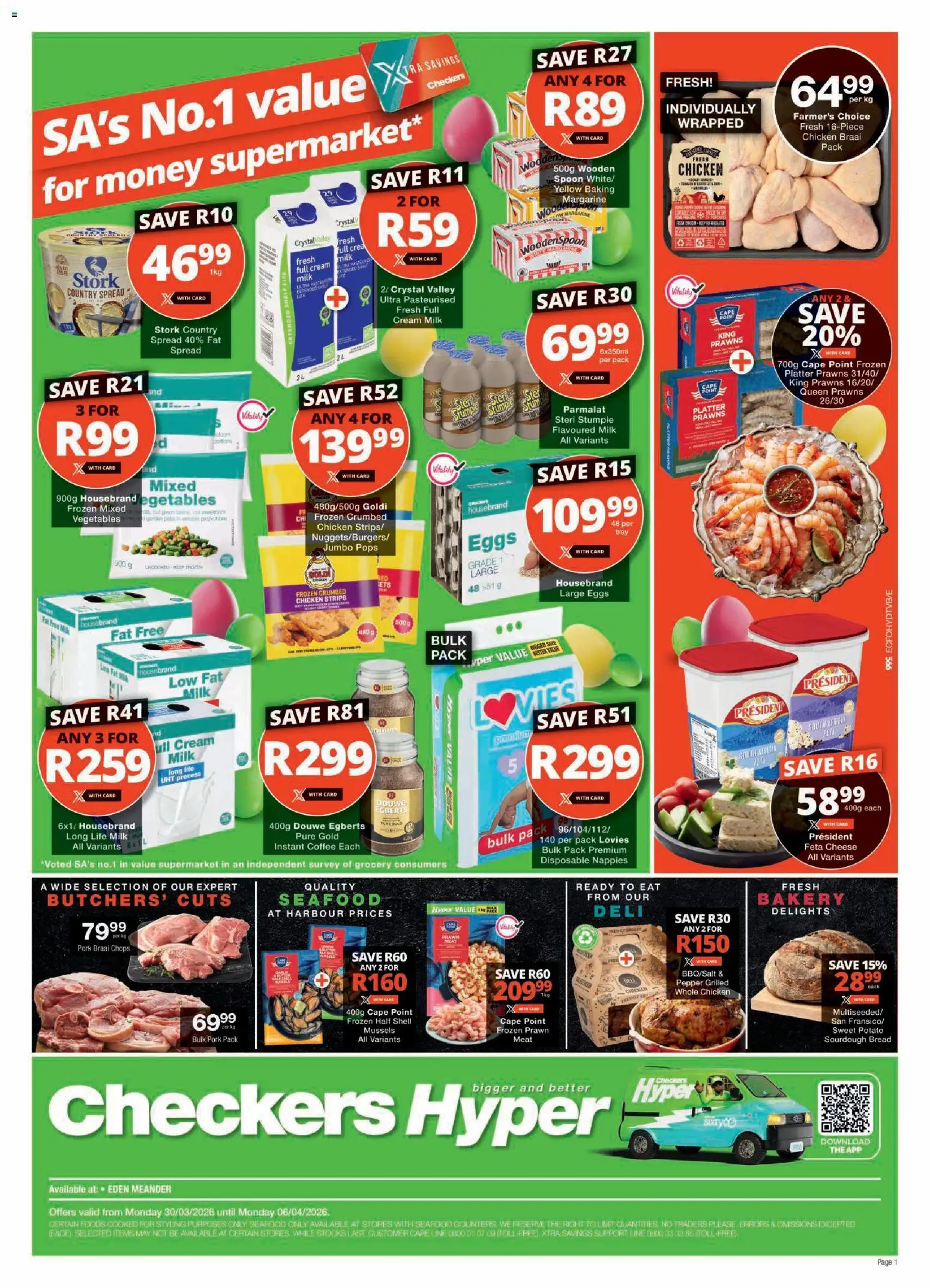 New Checkers catalogue – valid from 29.03.2026 | Page: 1 | Products: Tray, Cheese, Chicken, Cream