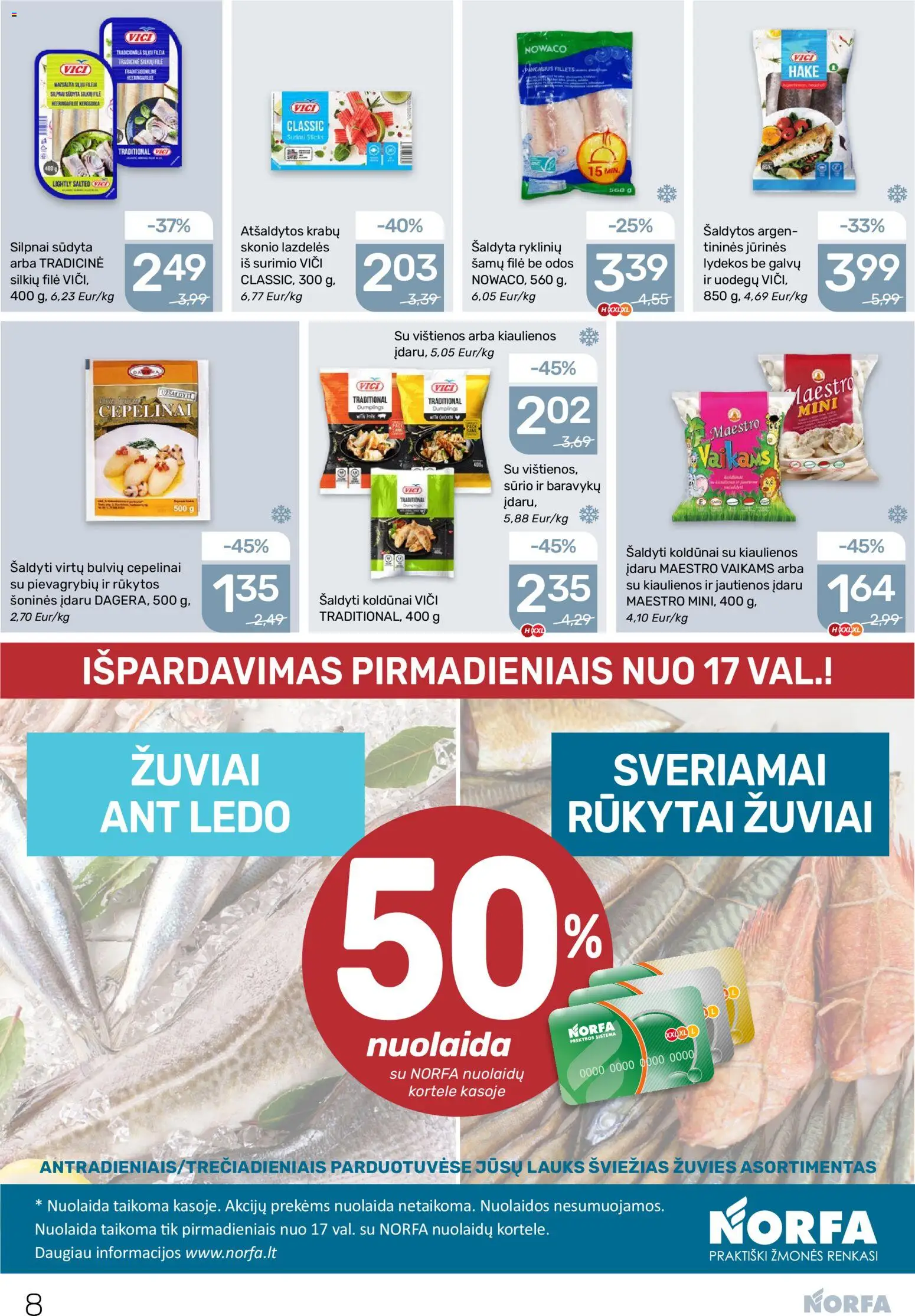 NORFA akcijos nuo 19.02.2026 | Puslapis: 8 | Prekių: Vištienos, Kiaulienos, Jautienos