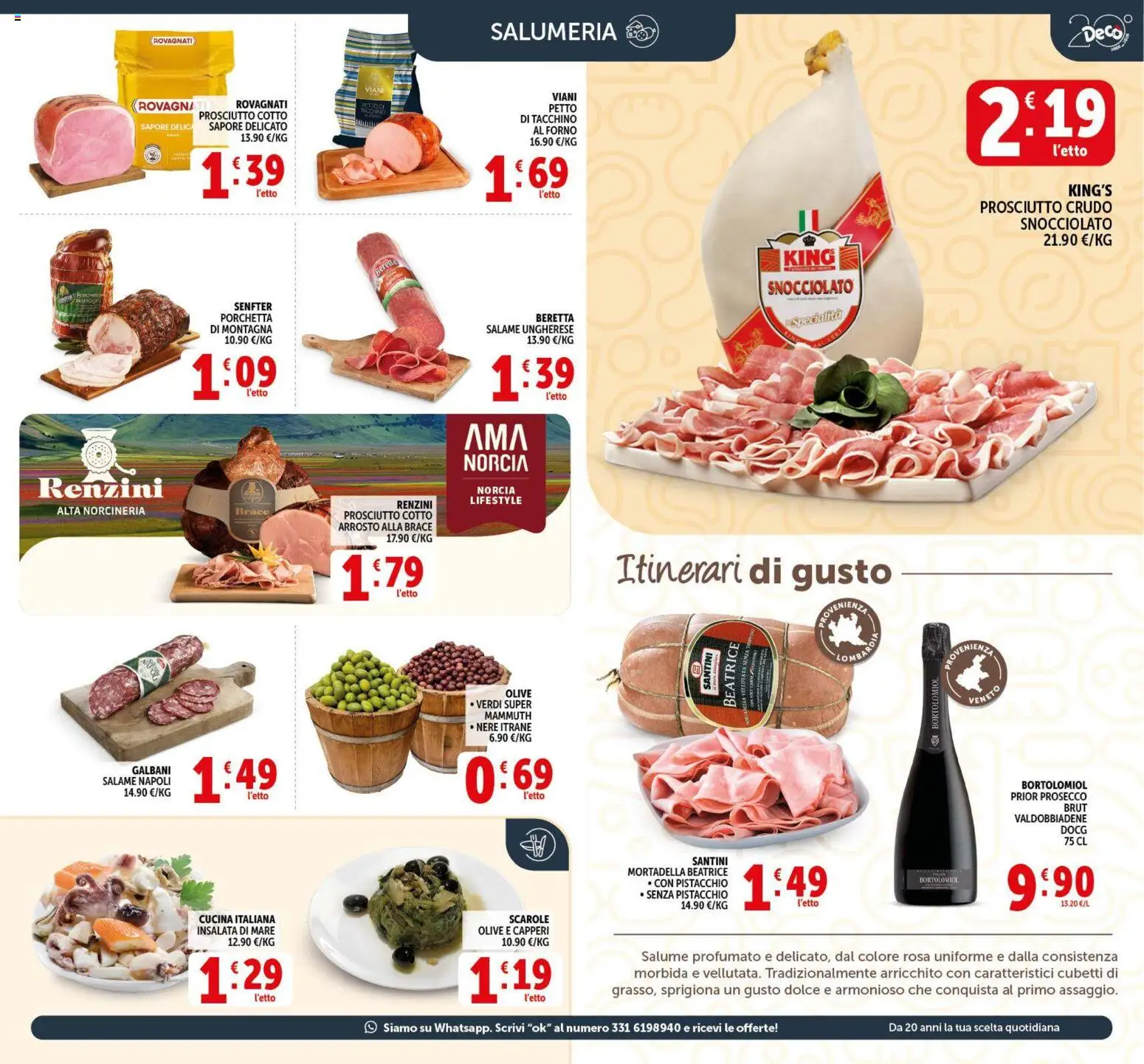 Volantino Decò del 17.03.2026 | Pagina: 5 | Prodotti: Arrosto, Prosciutto Cotto, Prosecco, Letto