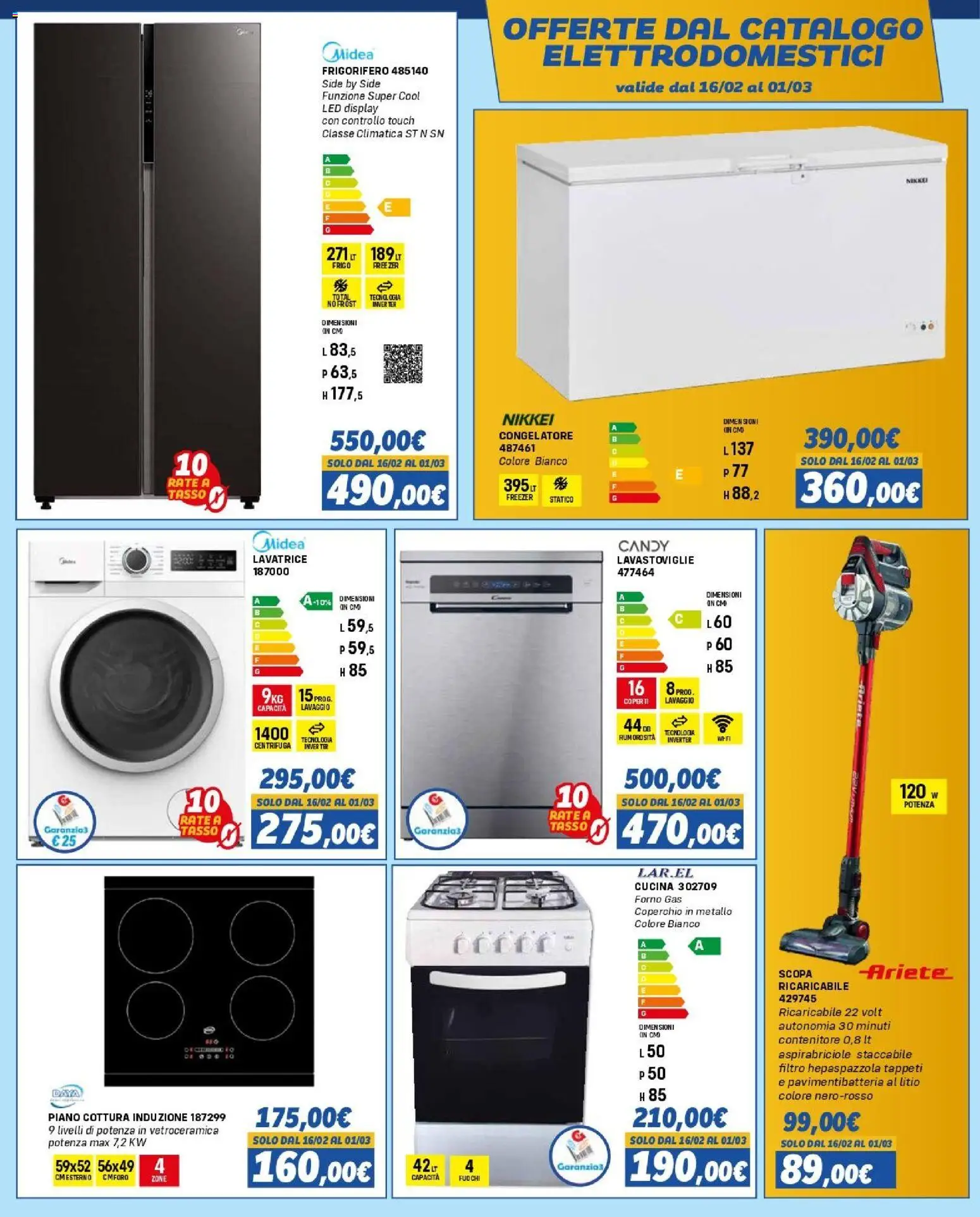 Volantino Orizzonte del 12.02.2026 | Pagina: 9 | Prodotti: Freezer, Lavatrice, Scopa, Frigorifero