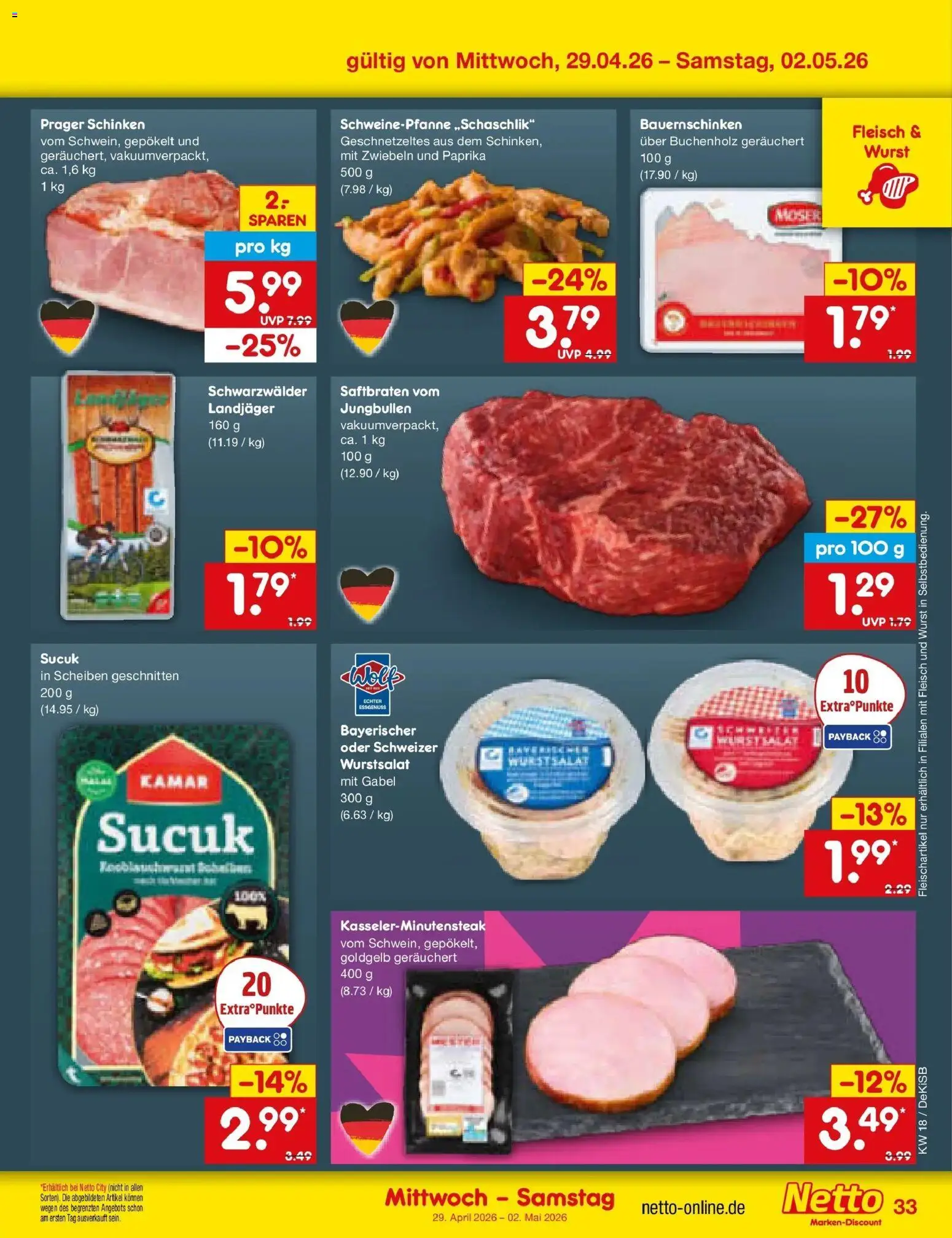 Netto Marken-Discount Prospekt Bad Friedrichshall	 – gültig ab 27.04.2026 | Seite: 49 | Produkte: Paprika, Wurst, Schinken, Fleisch