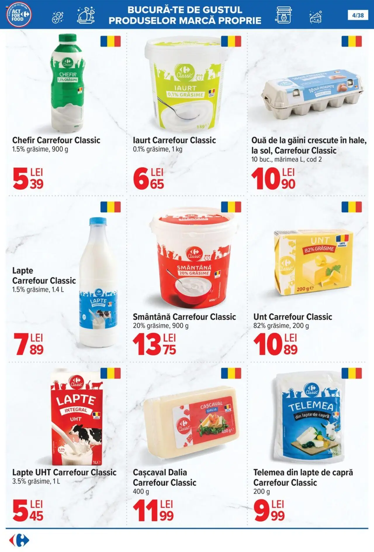 Noul catalog Carrefour – valabil de la 15.10.2025 | Pagină: 4 | Produse: Cașcaval, Unt, Iaurt, Smântână