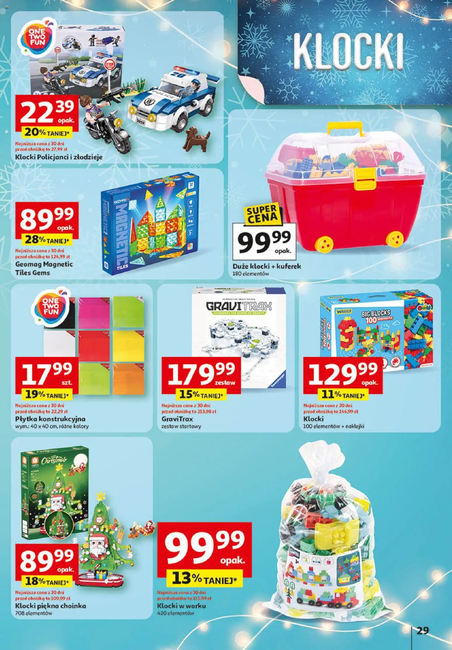 Auchan Gazetka - Zabawki Święta jak babcię kocham Hipermarket od 06.11.2025 | Strona: 29 | Produkty: Magnetic, Choinka, Naklejki