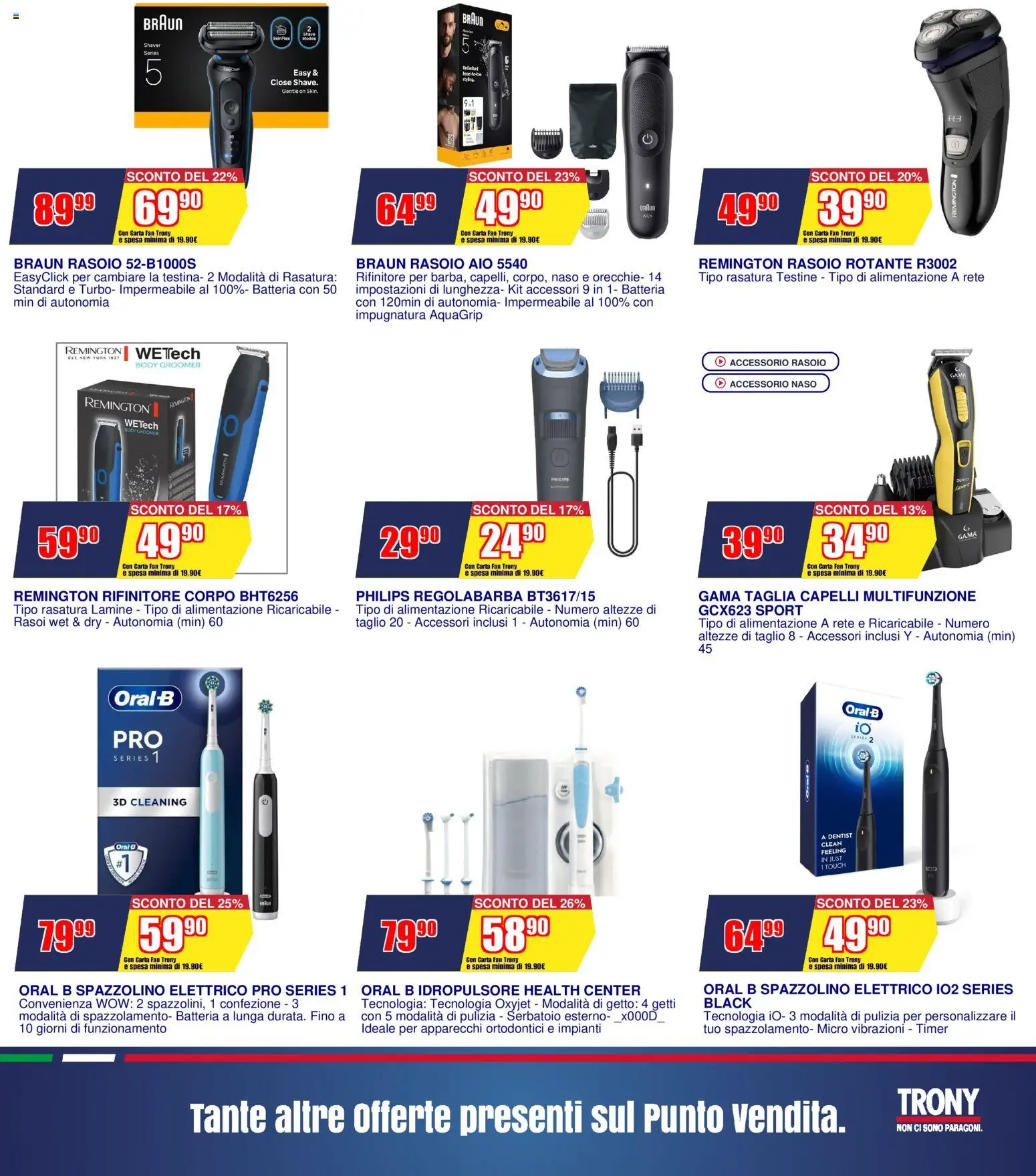 Volantino Trony del 27.12.2025 | Pagina: 11 | Prodotti: Regolabarba, Fan, Spazzolino elettrico, Batteria