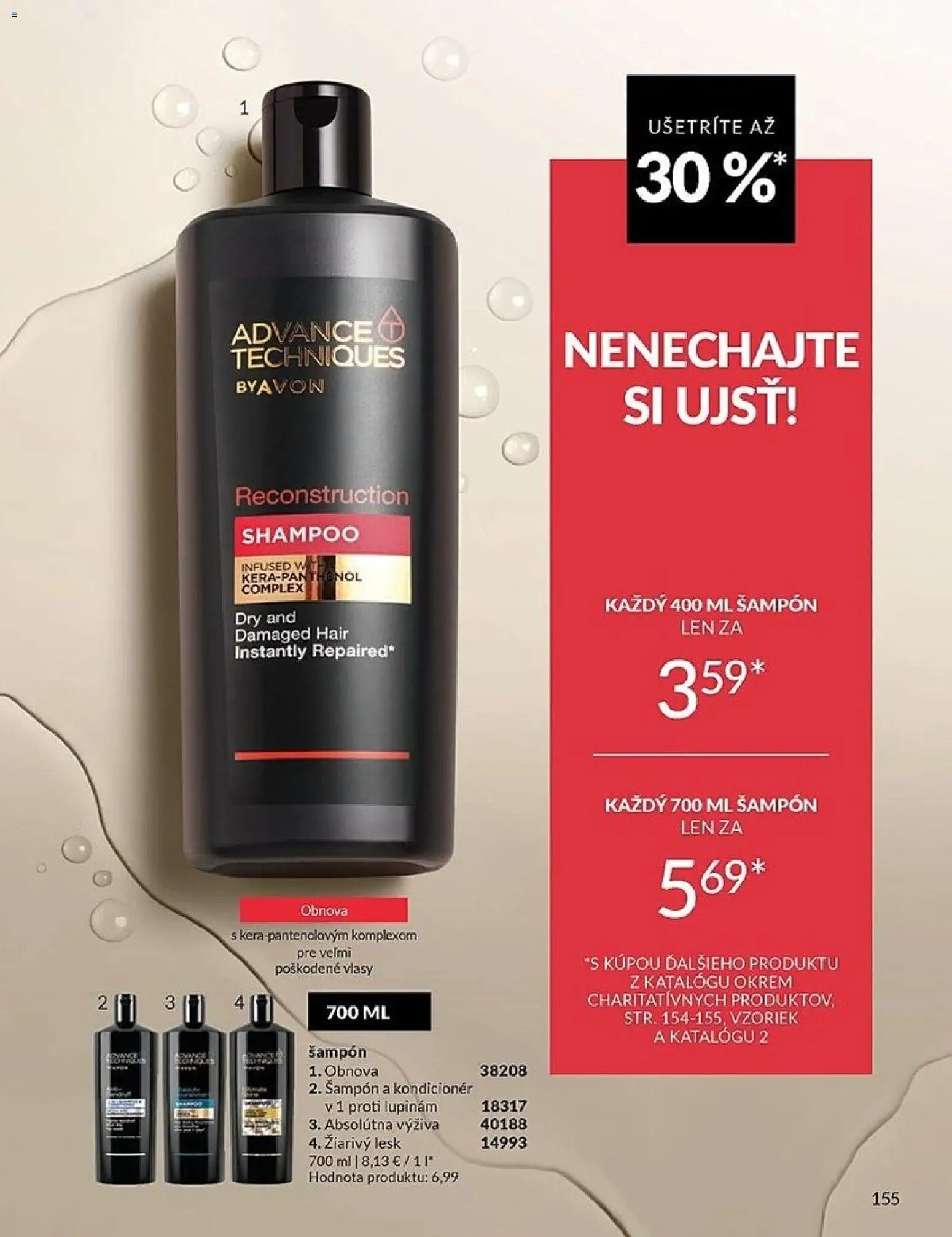 Nové Avon akcie – leták je platný od 01.01.2026 | Strana: 155 | Produkty: Šampón, Kondicionér